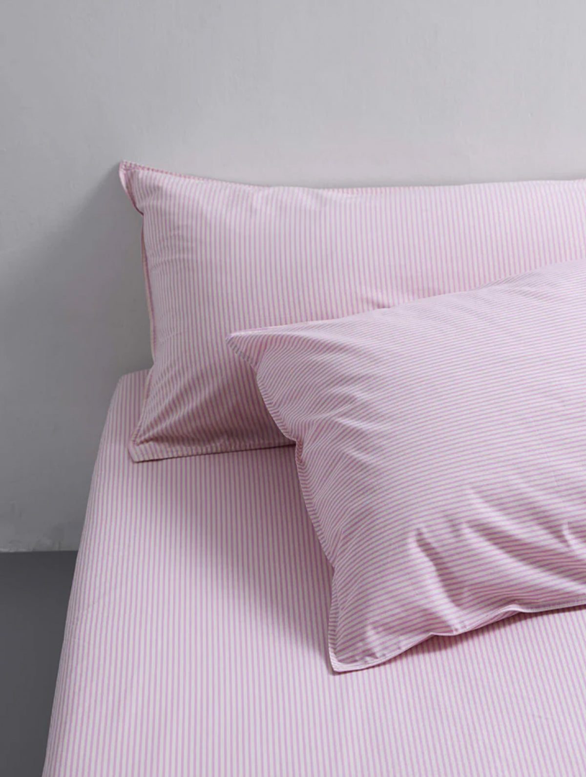 Kissenbezug Baumwolle - Streifen Pink/Ecru