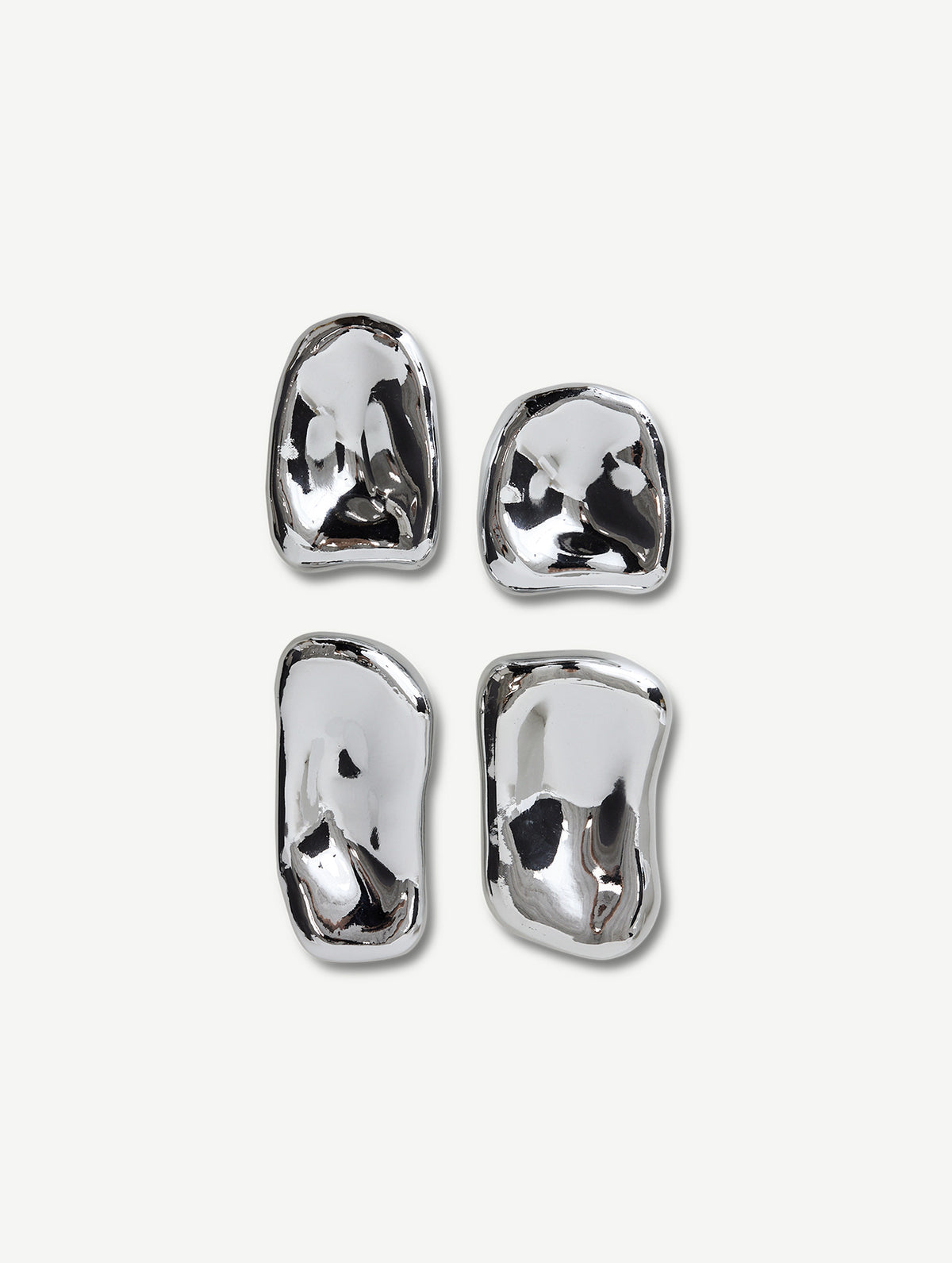 Glasskulpturen Chrome - 4-er-Set