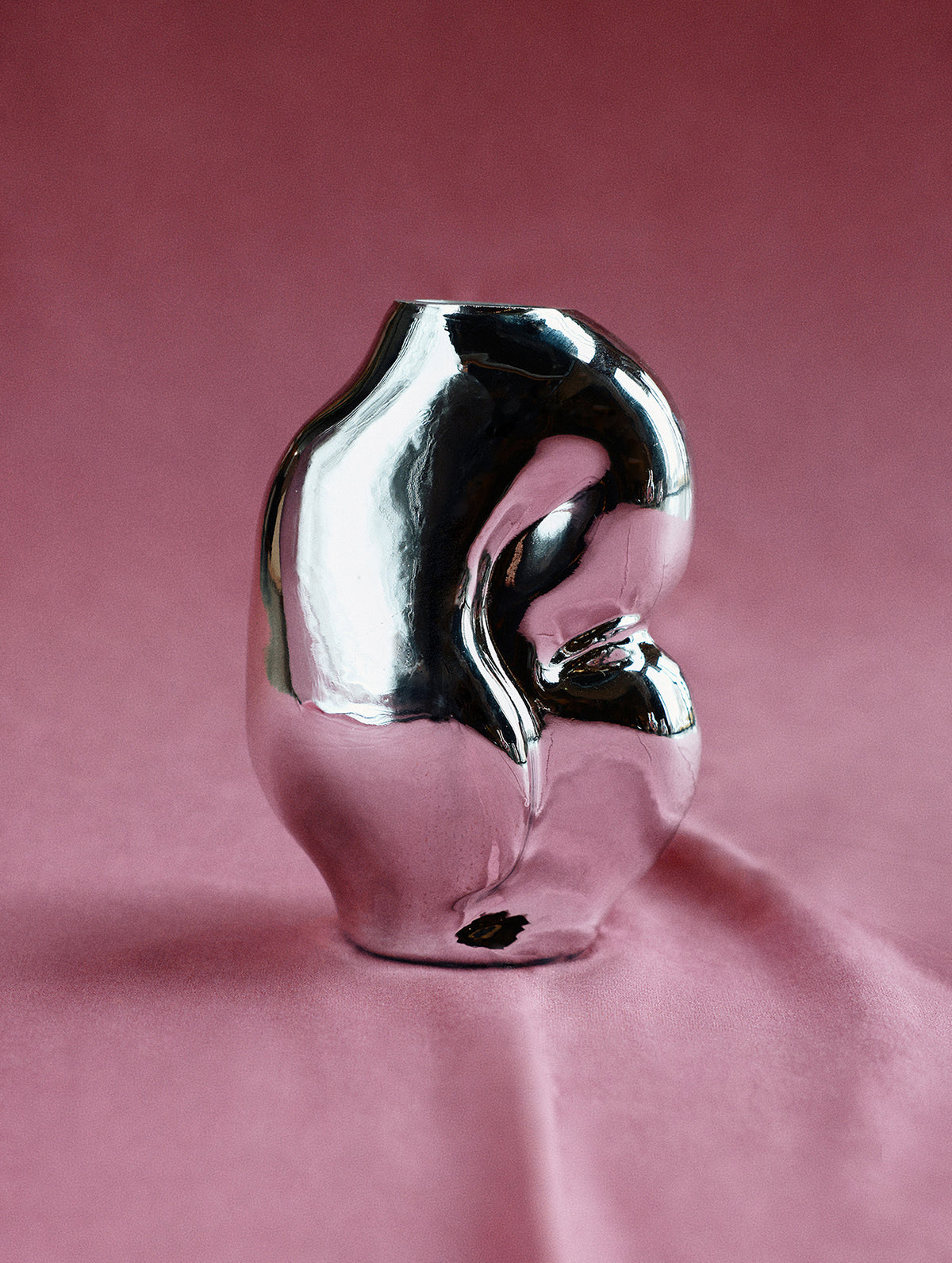 "Gleam" Glasvase - Verkromt