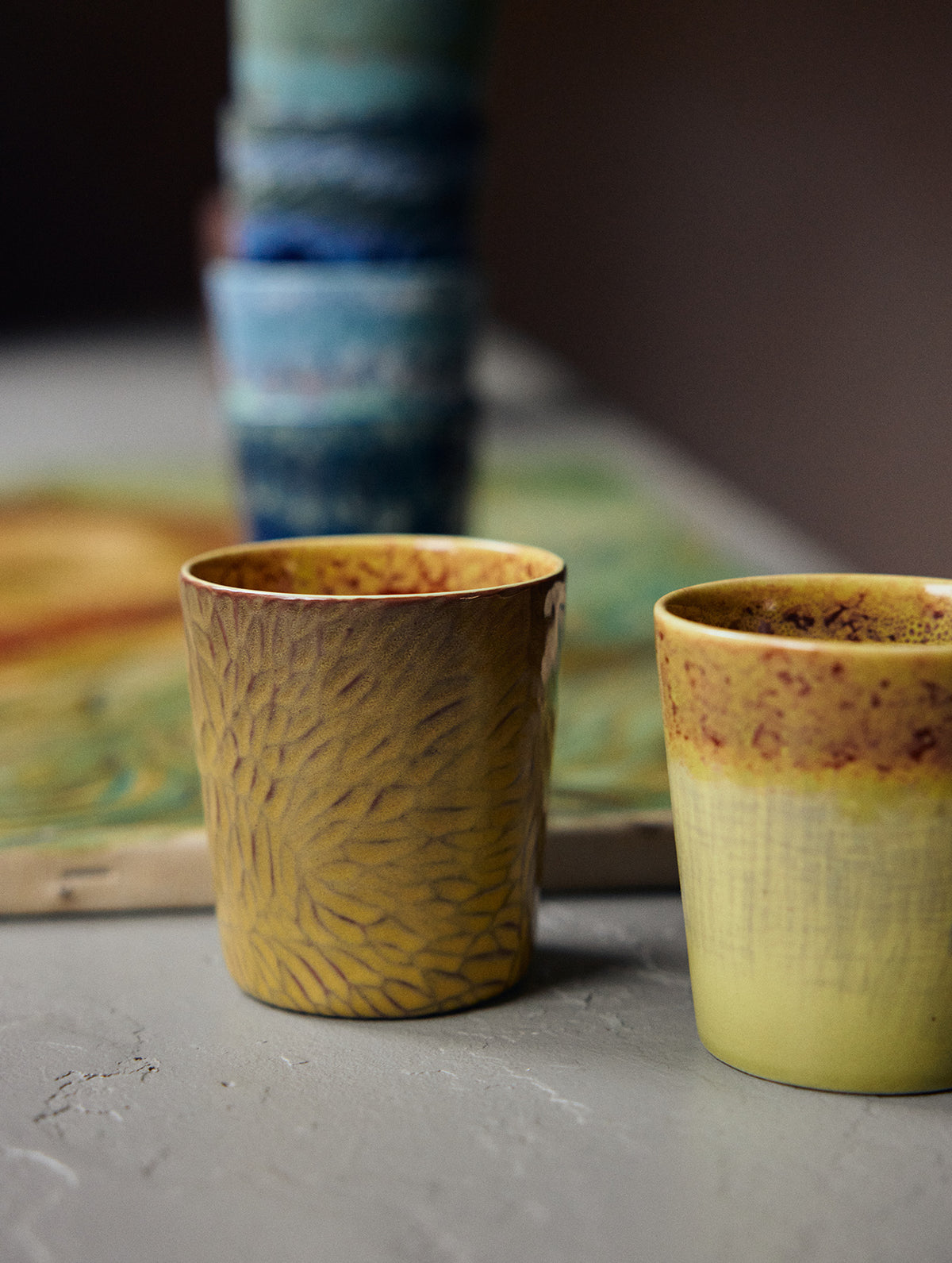 Kaffeebecher Keramik | Serie "Van Gogh" - 2er-Set