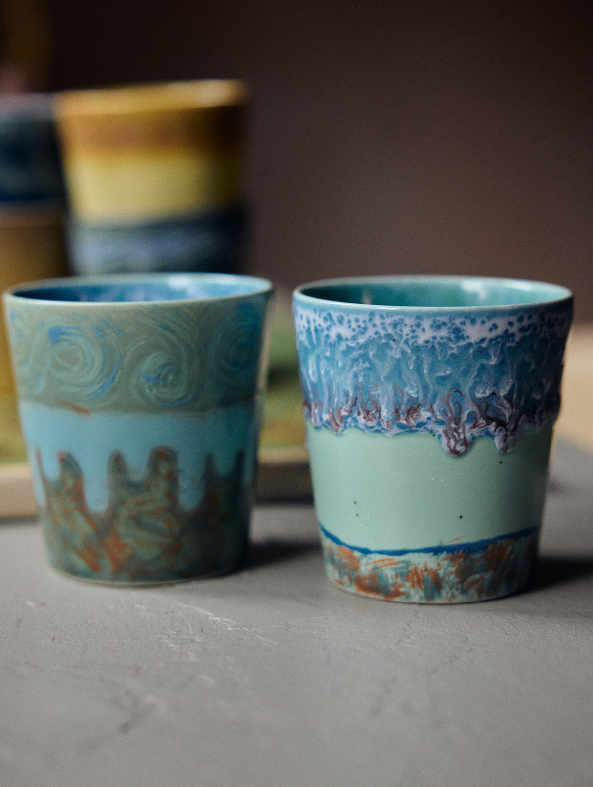Kaffeebecher Keramik | Serie "Van Gogh" - 2er-Set