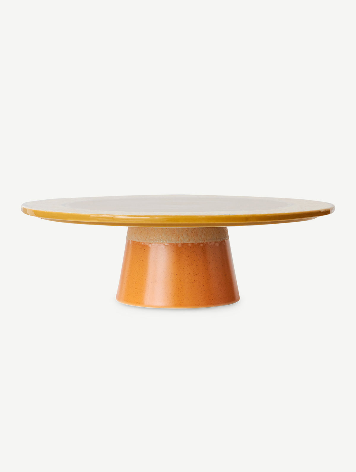 Kuchenplatte mit Fuß 70s - L - "Papaya"