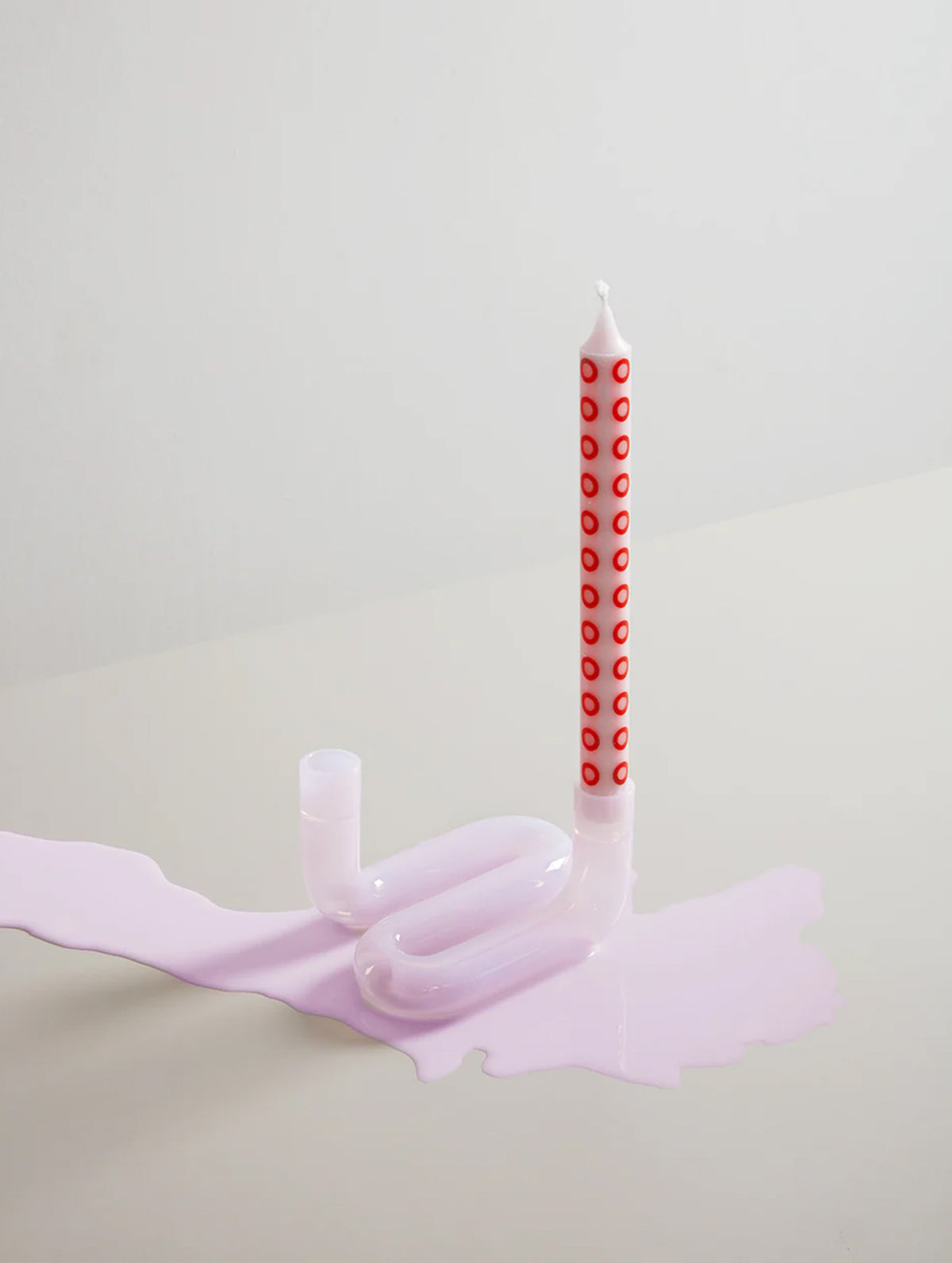 Gemusterte Kerzen - Ocker/Rose - 4er-Set
