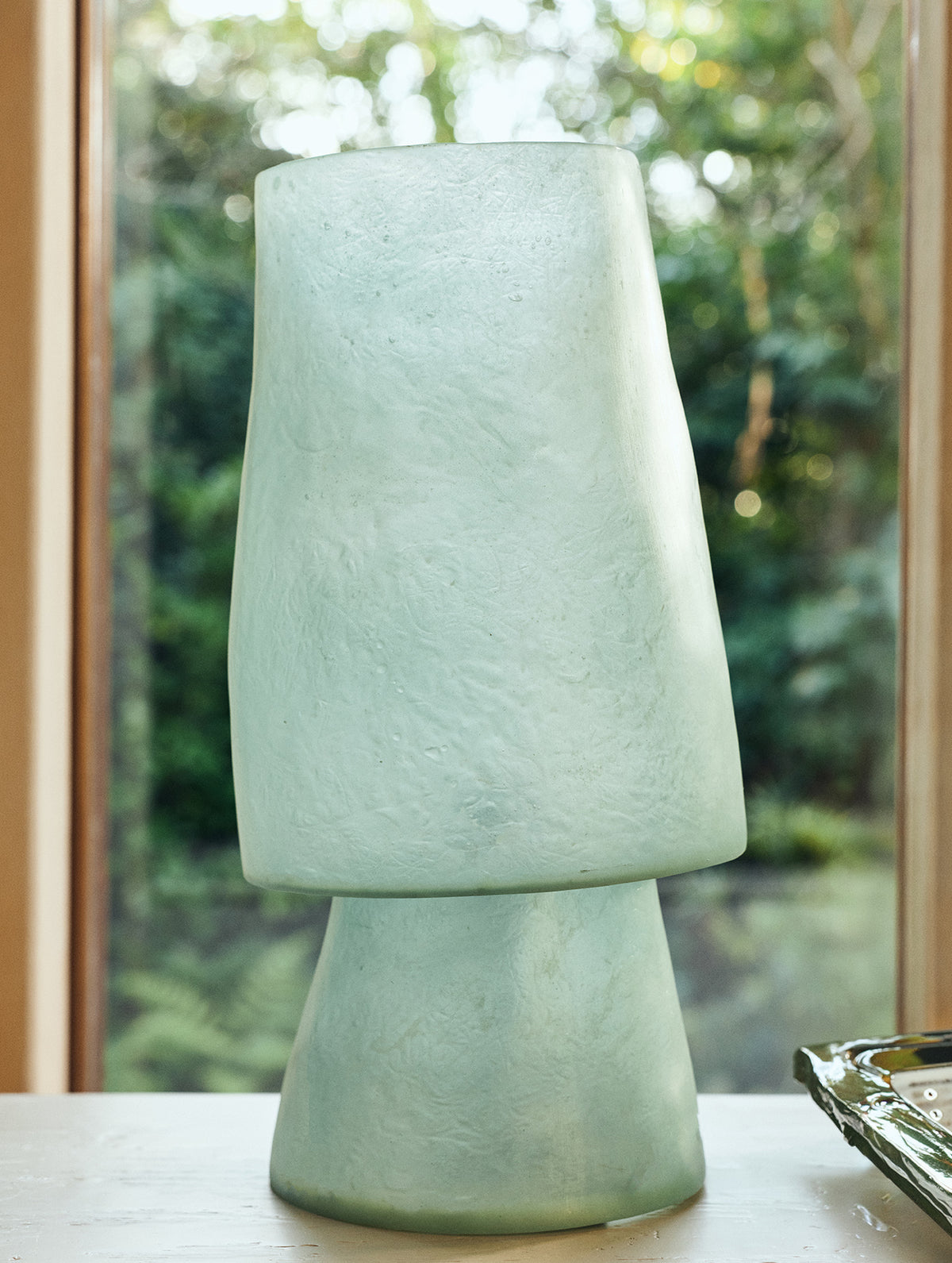Glassfiber Tischleuchte - Petrol Blue