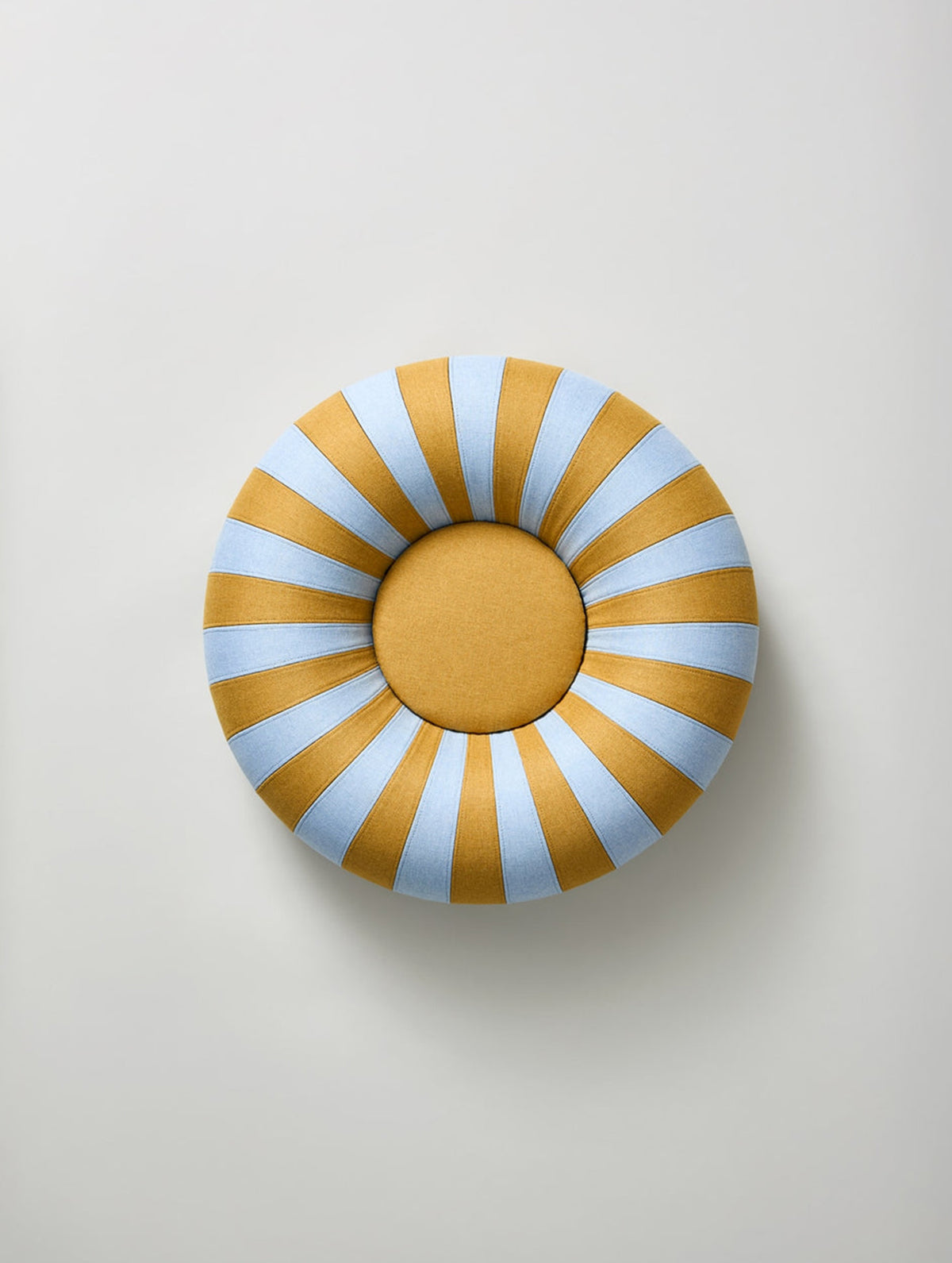 Runder Pouf "Float" - Small - Blue/Ochre