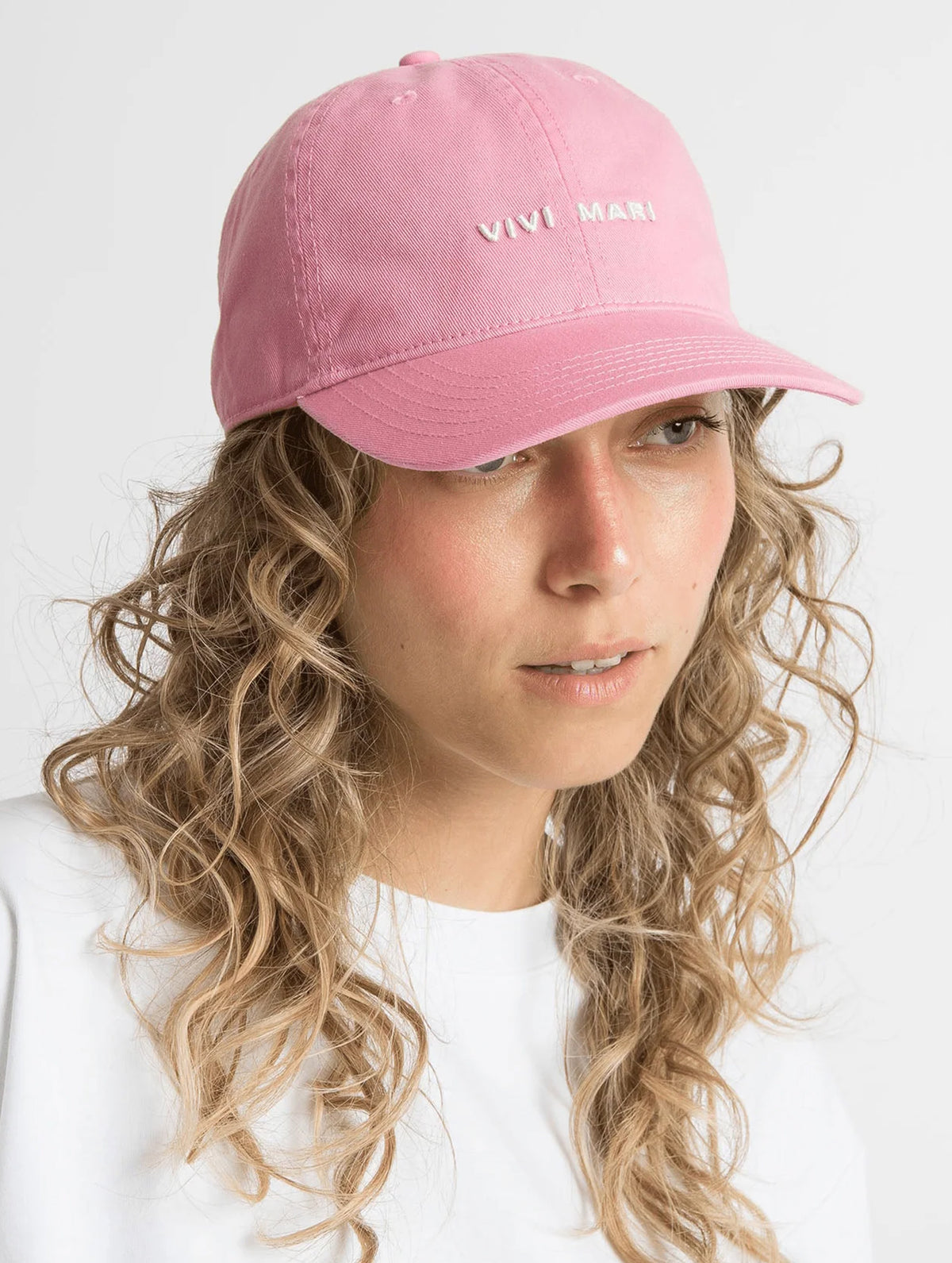 Cap Solid - Soft Pink/White