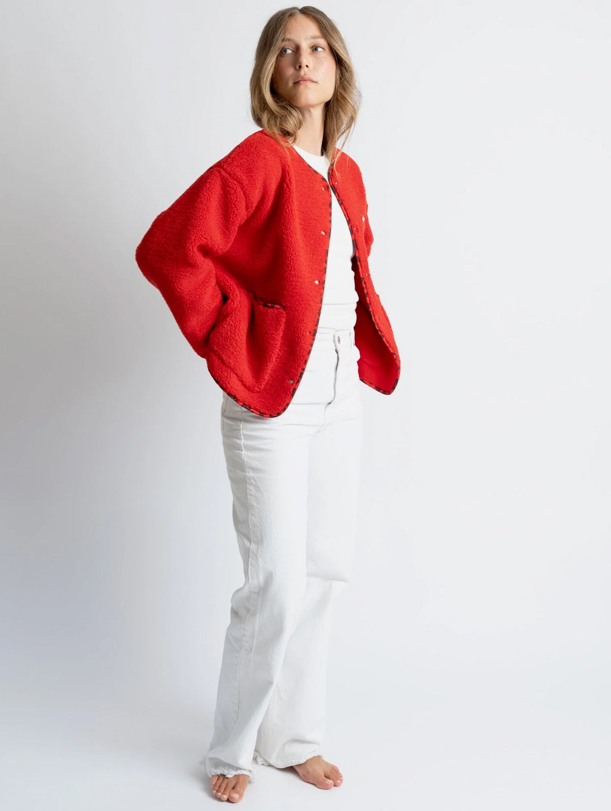 Teddy Fleece Jacket - True Red