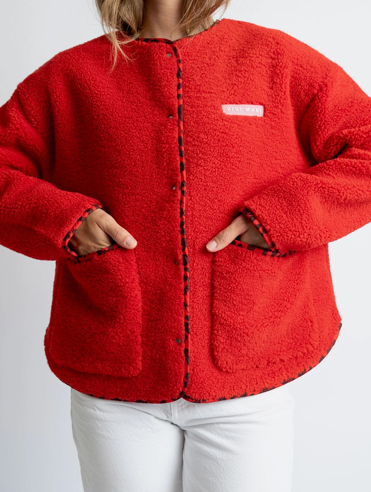 Teddy Fleece Jacket - True Red