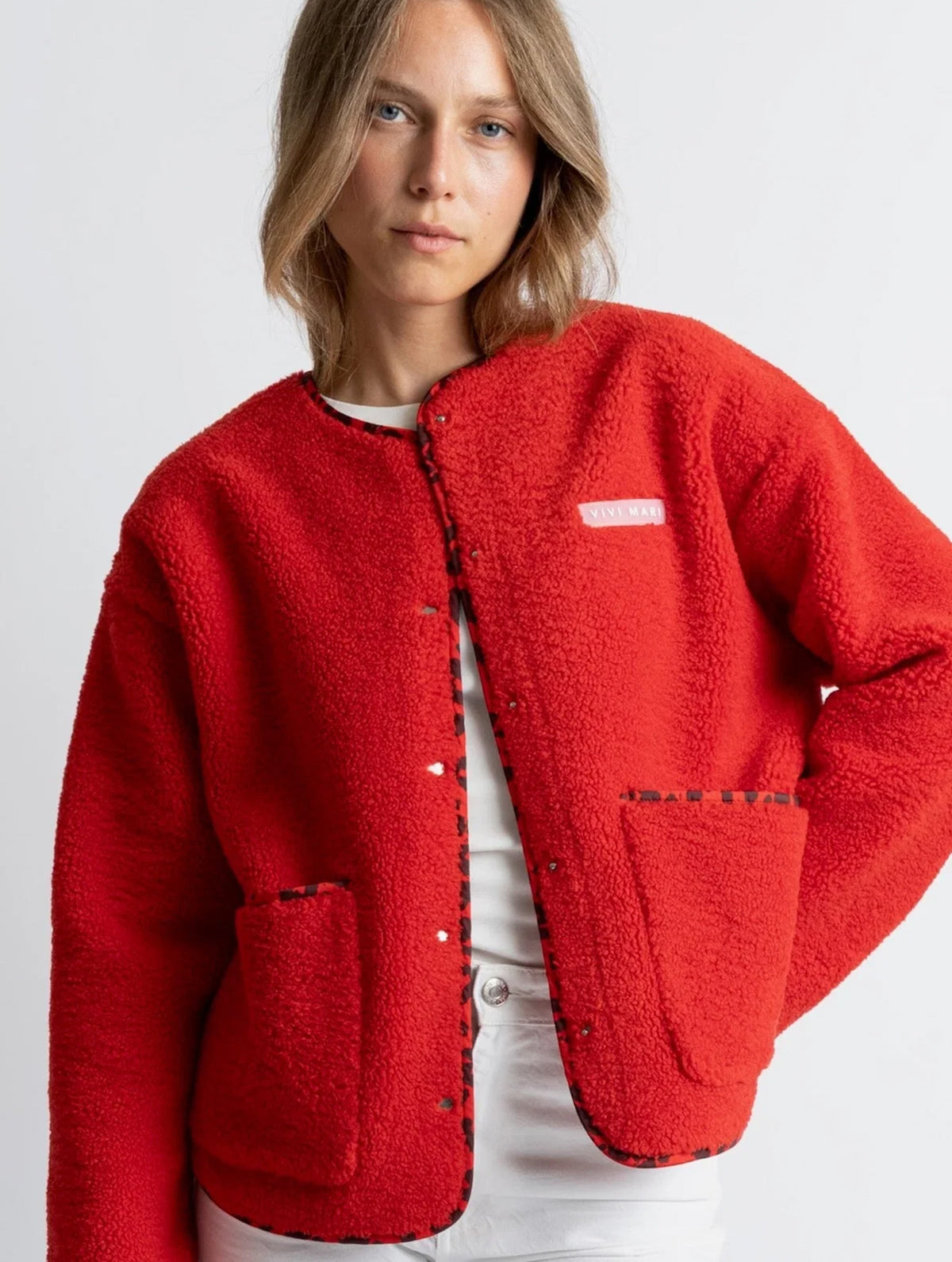 Teddy Fleece Jacket - True Red