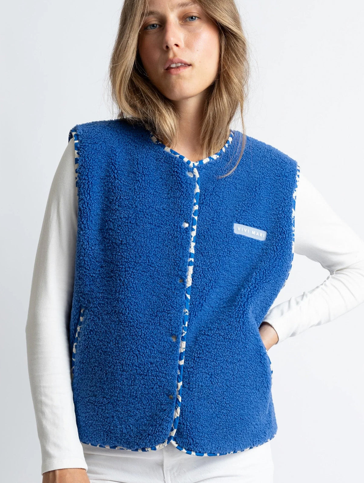 Teddy Fleece Vest - Blue