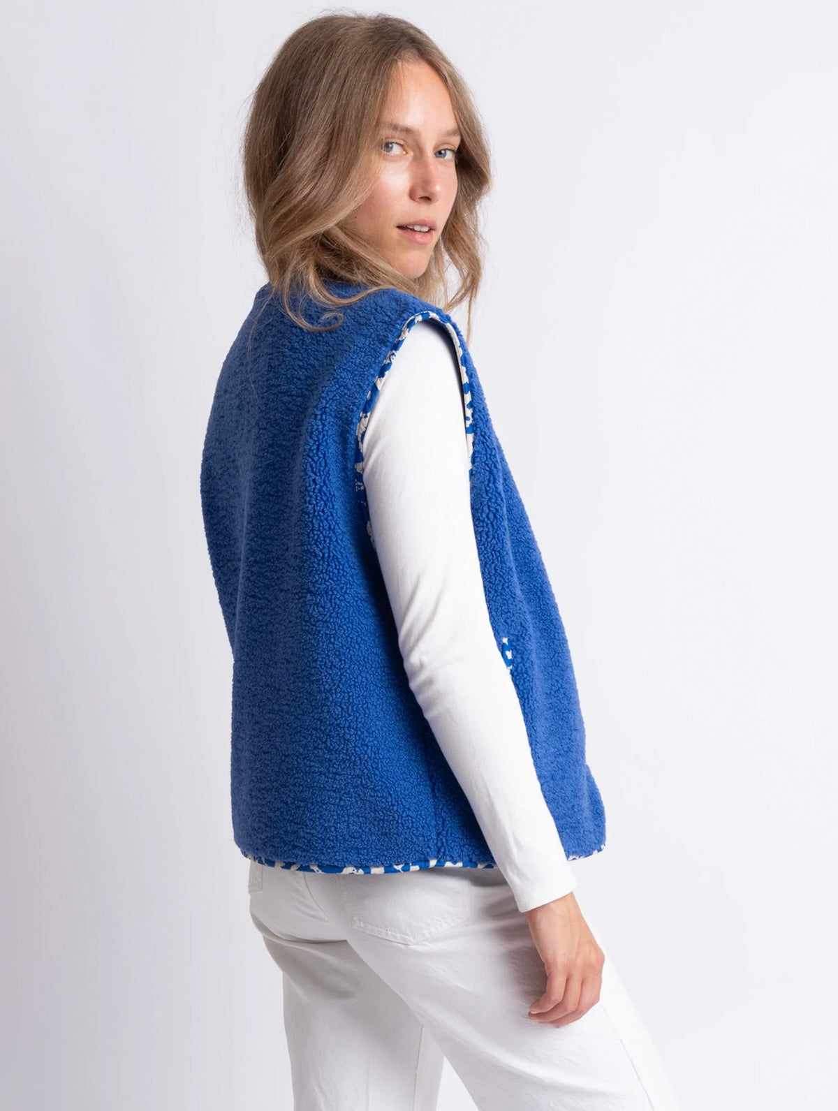 Teddy Fleece Vest - Blue