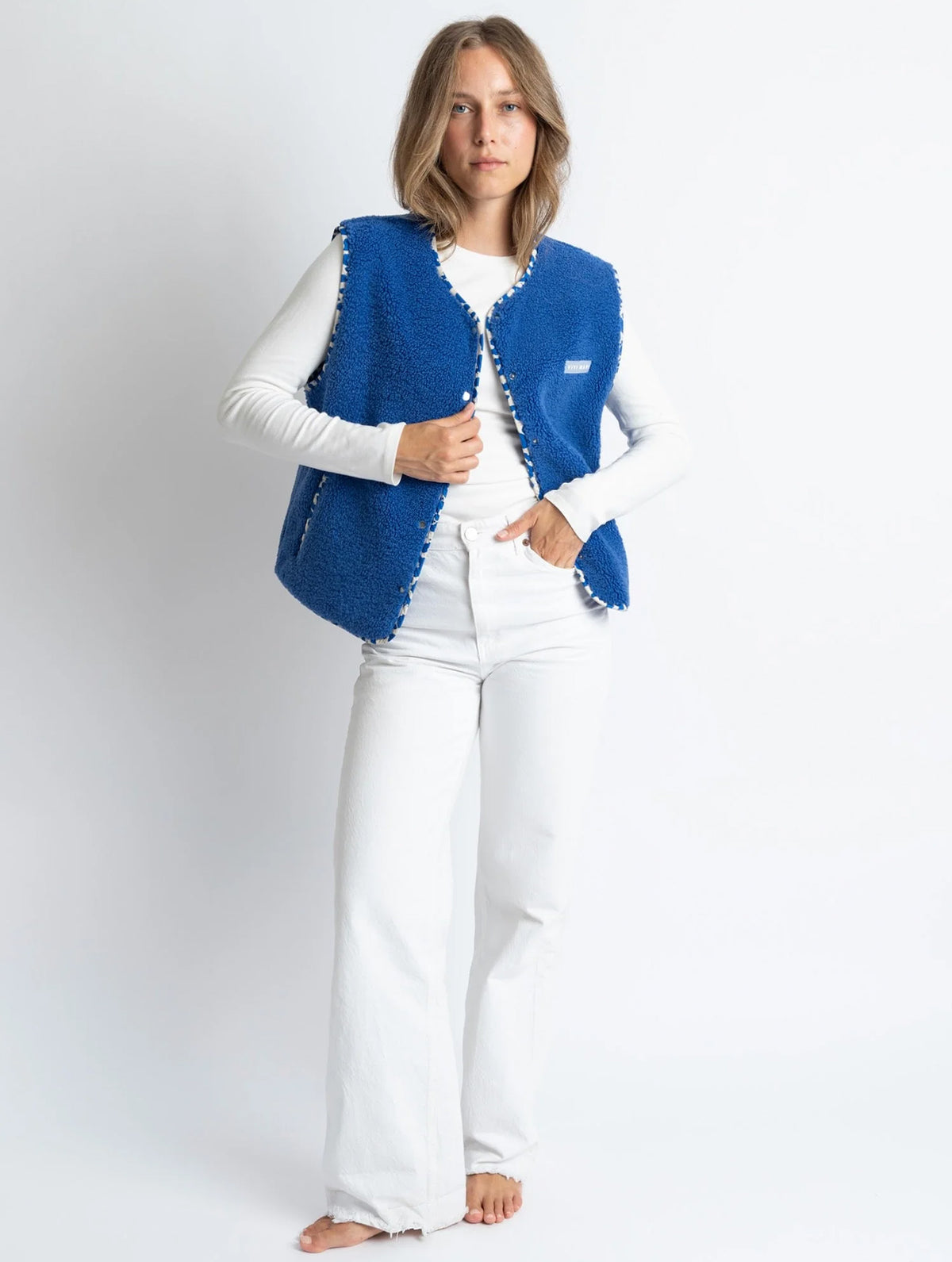 Teddy Fleece Vest - Blue