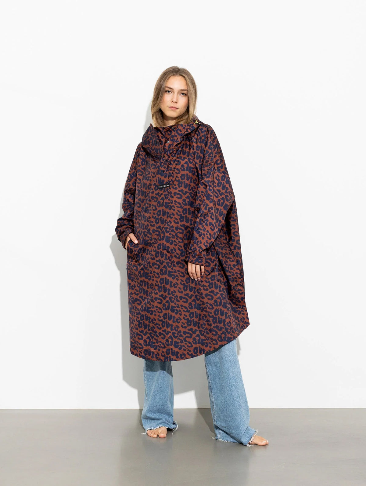 Raincoat - Leo Splashes Navy/Rust