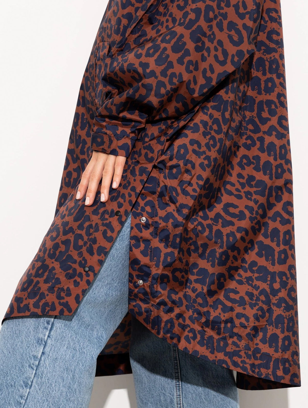 Raincoat - Leo Splashes Navy/Rust