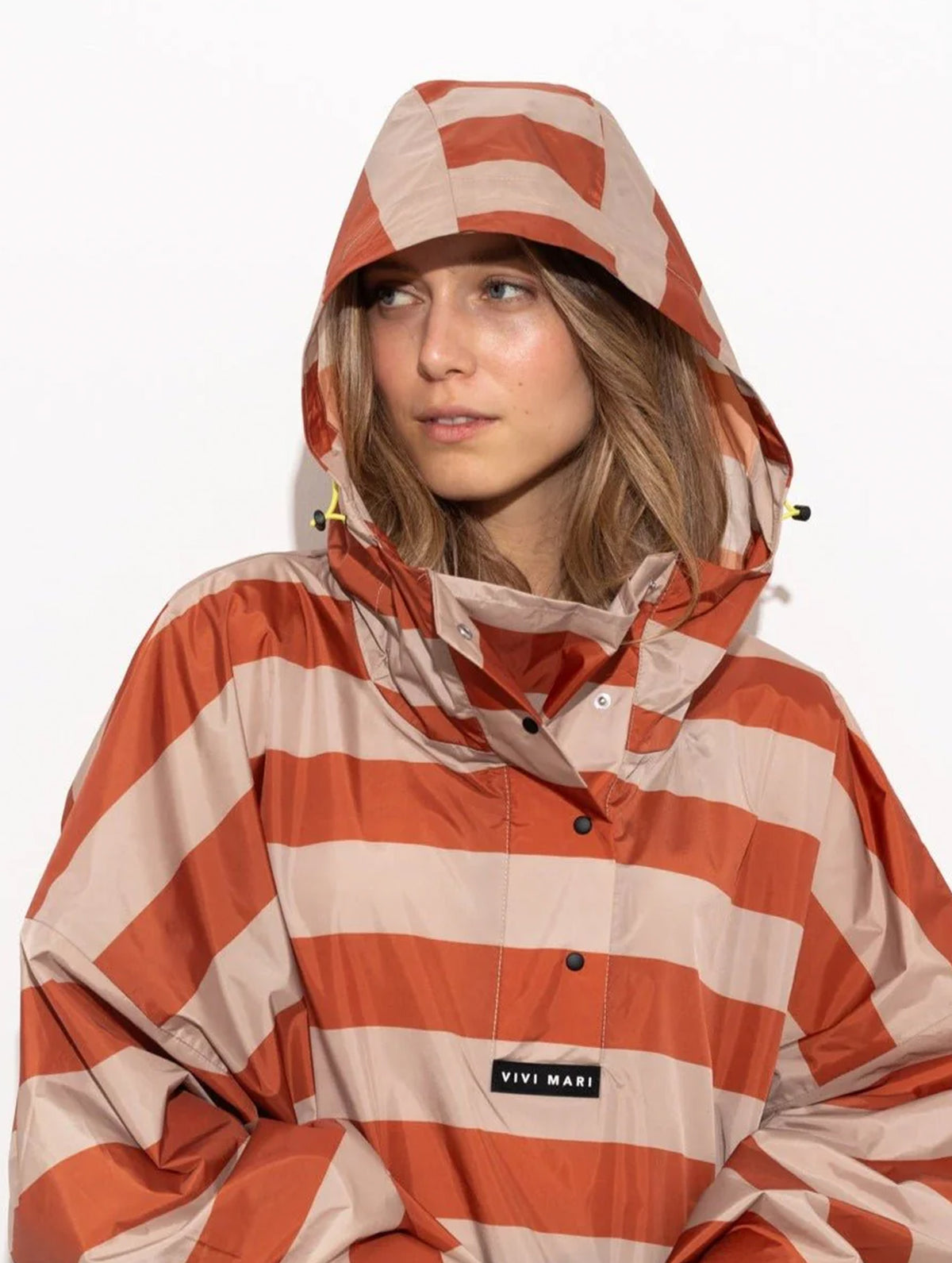 Raincoat - Bold Stripes Cinnamon/Latte