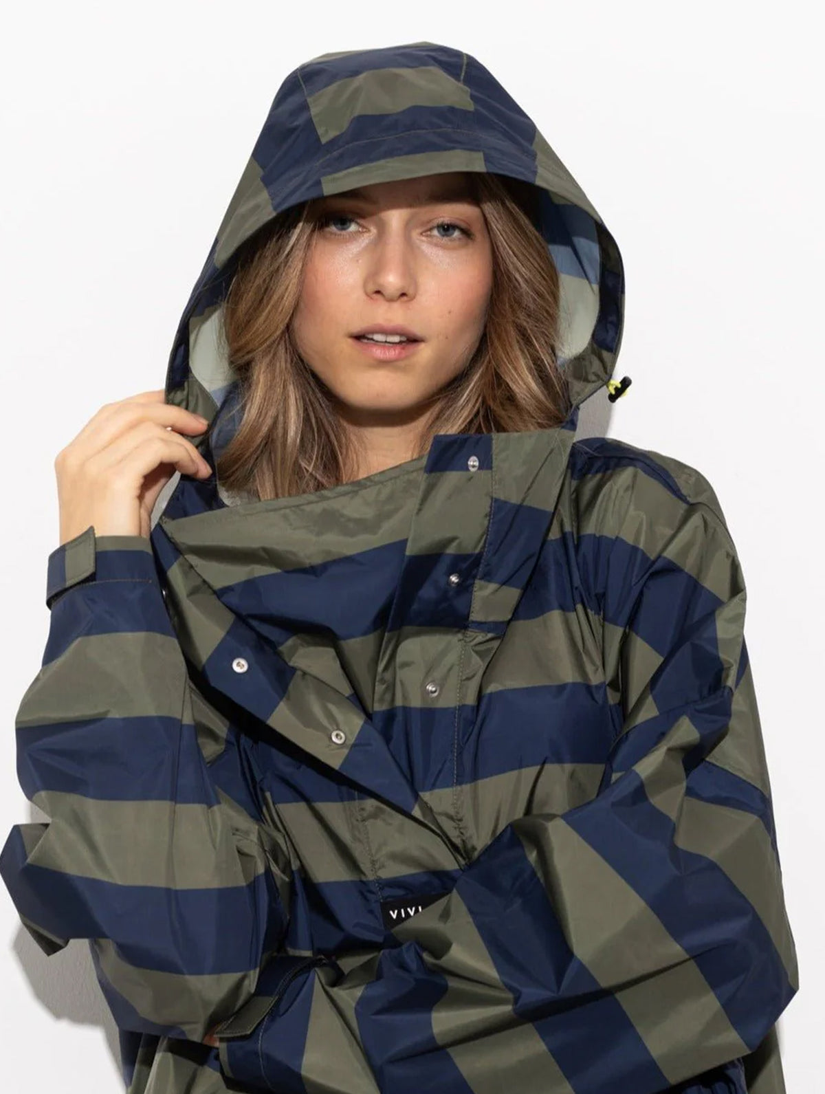 Raincoat - Bold Stripes Navy/Olive