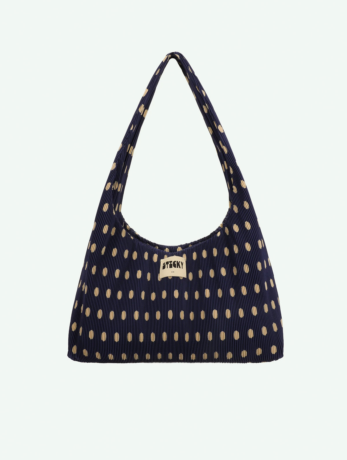 Shopper - Pleated Dots | Marine + Marzipan