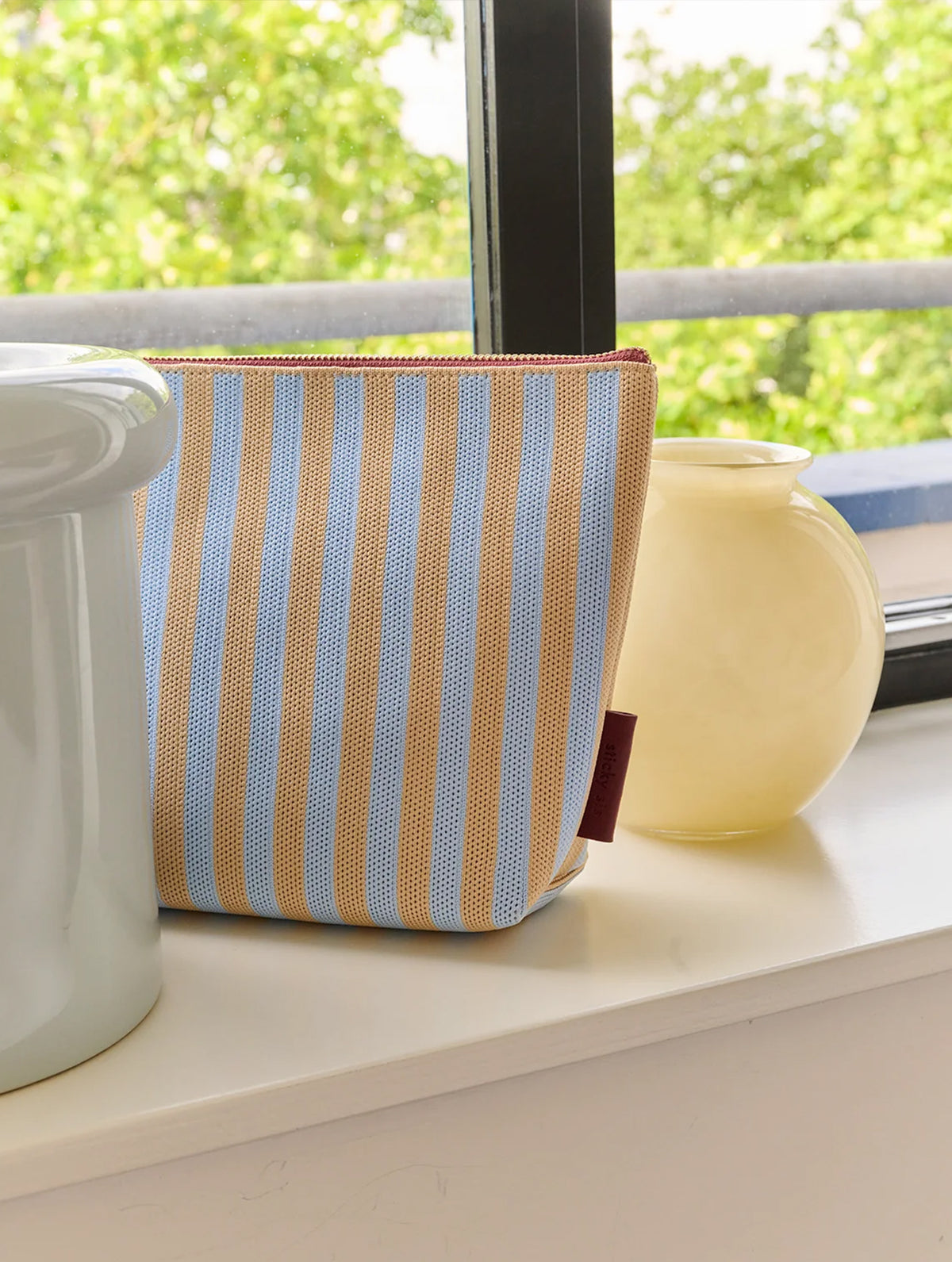 Kosmetiktasche - Knitted Stripes | Marzipan + Sky