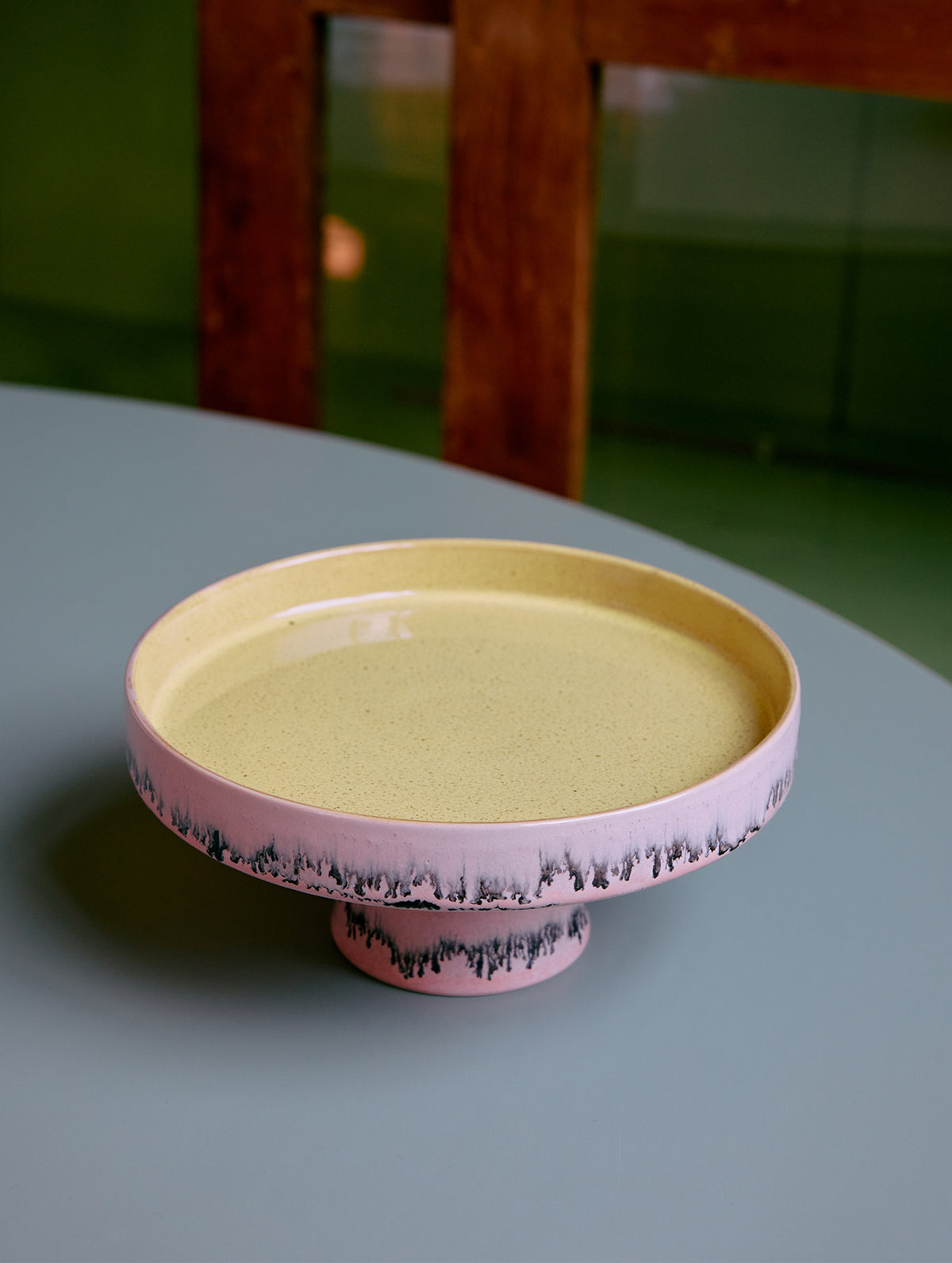 Schale mit Fuß 70s - Keramik - "Bubble"