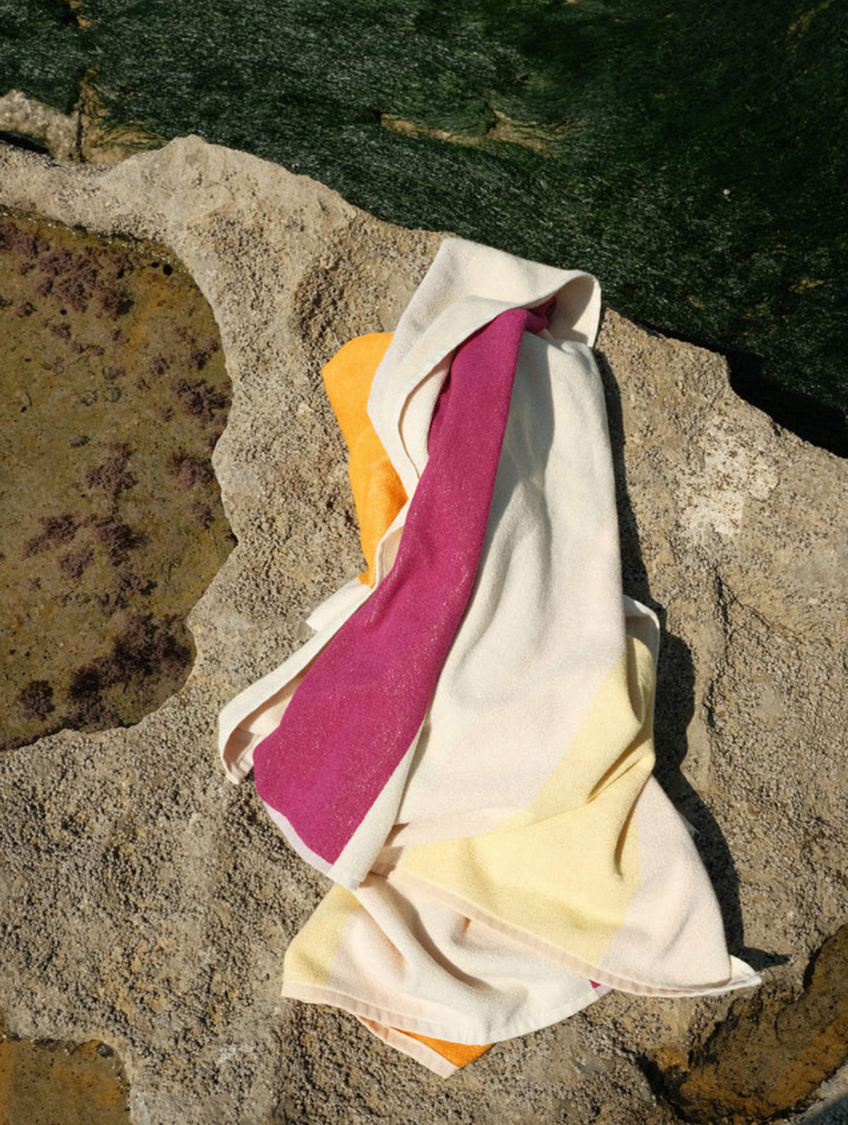 Sauna- und Strandtuch - 90x180 - Yellow Fuchsia Orange Olive