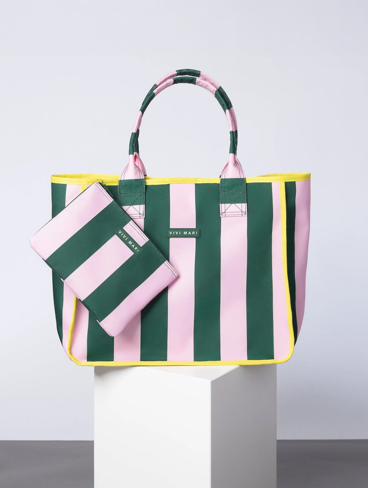 Carry All Bag - Bold Stripes Green/Rosé