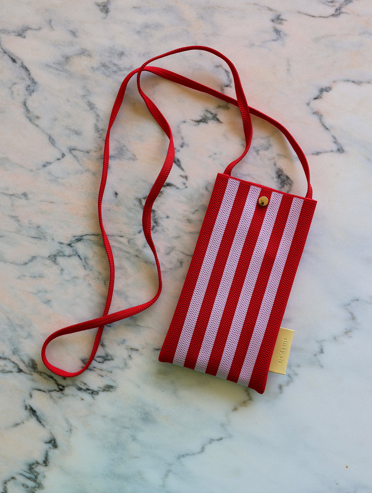 Handytasche - Knitted Stripes | Cérise + Ballet