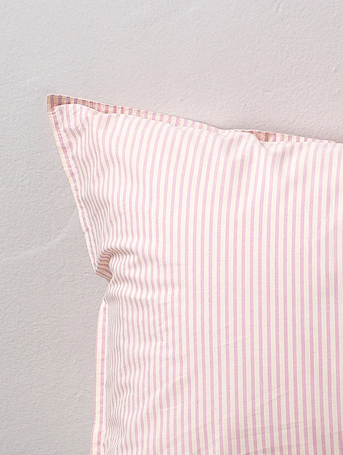 Kissenbezug Baumwolle - Streifen Pink/Ecru