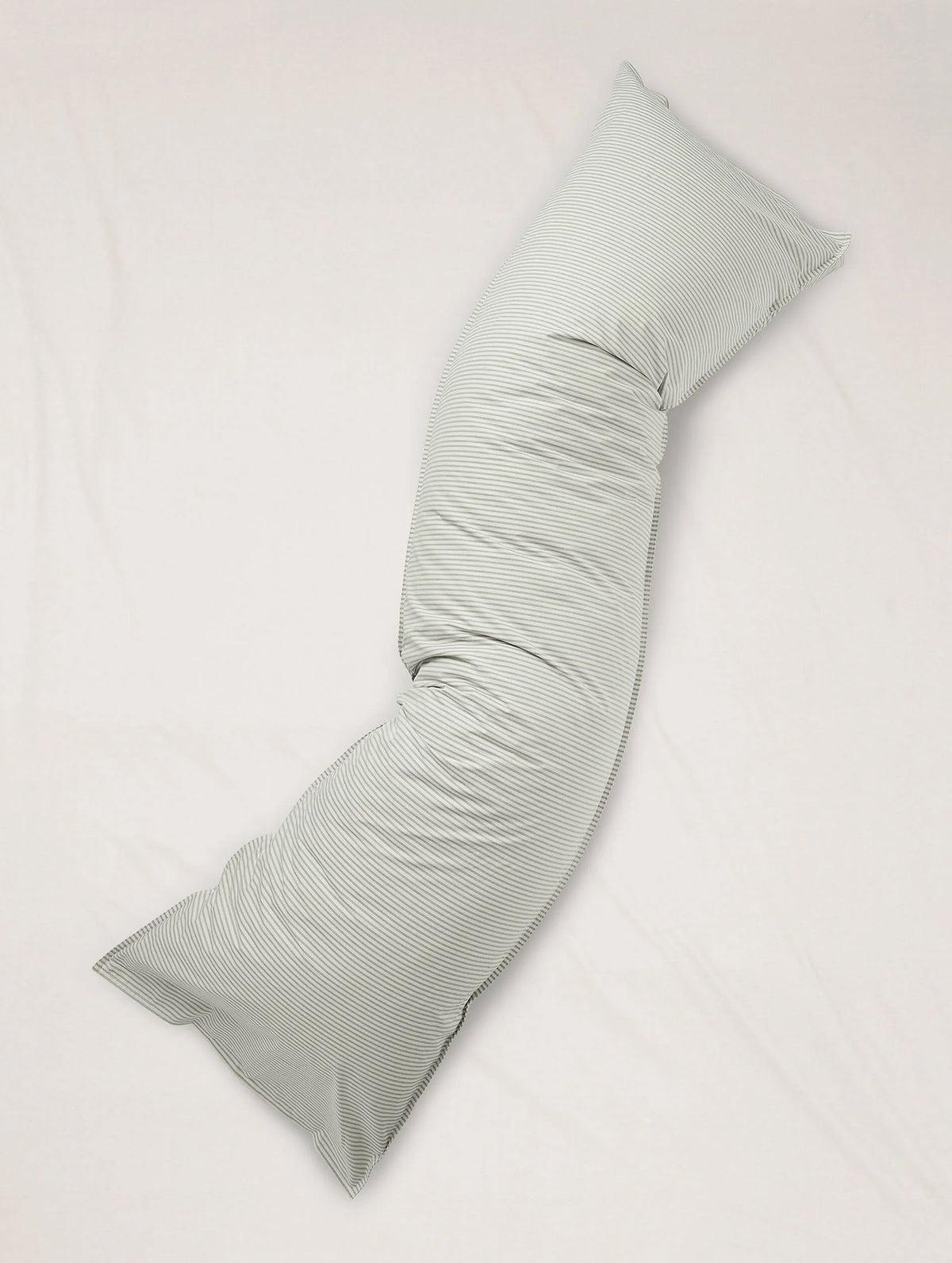 Kissenbezug Baumwolle - "bedMATE" - Streifen Olive-Ecru