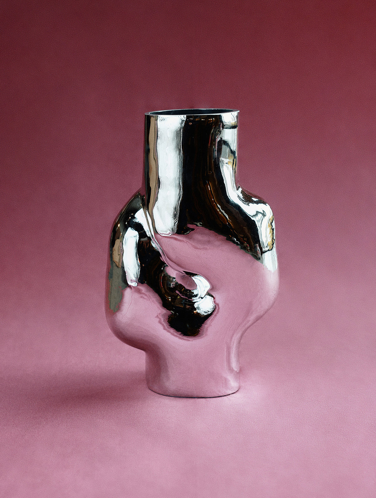 "Gleam" Glasvase - Verkromt