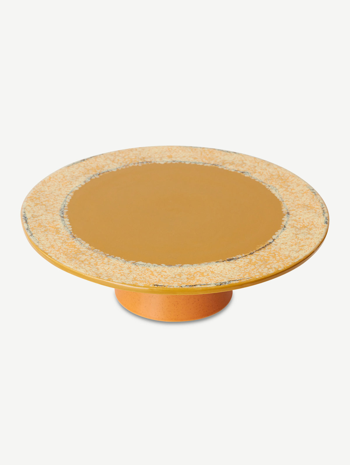 Kuchenplatte mit Fuß 70s - L - "Papaya"