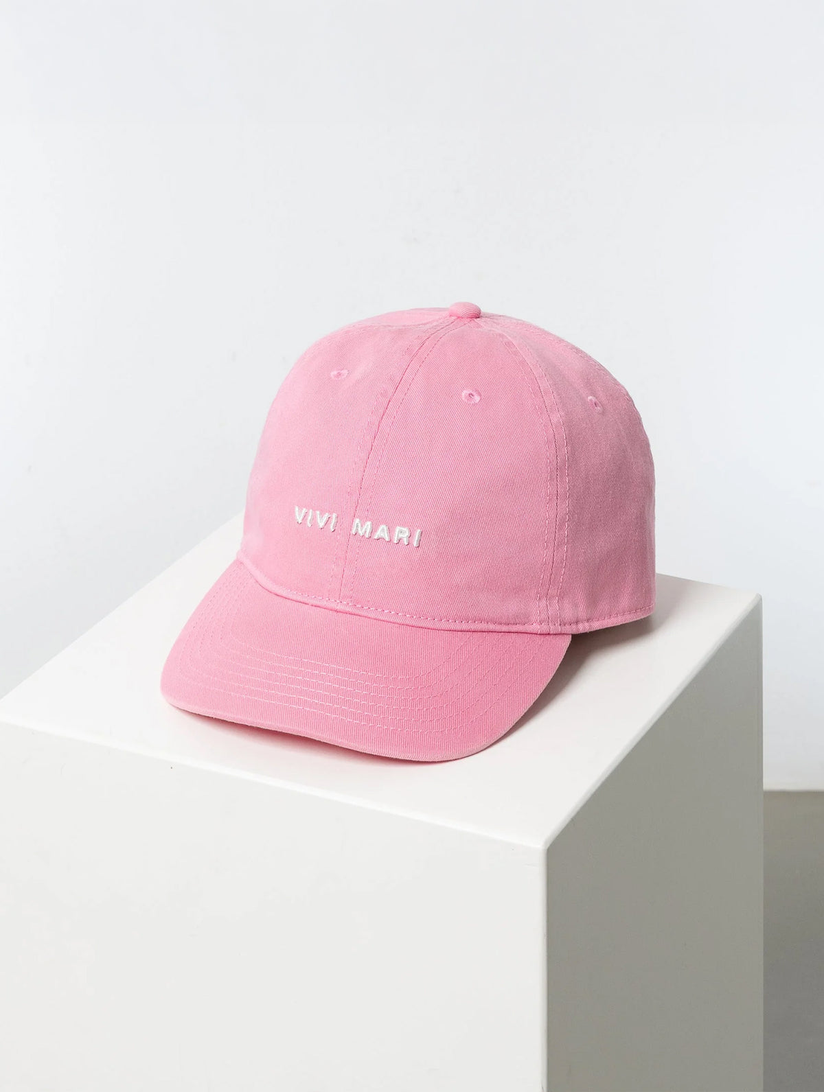 Cap Solid - Soft Pink/White