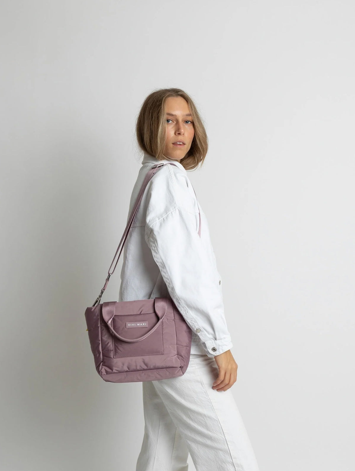 Padded Tote Bag Small - Ash Plum