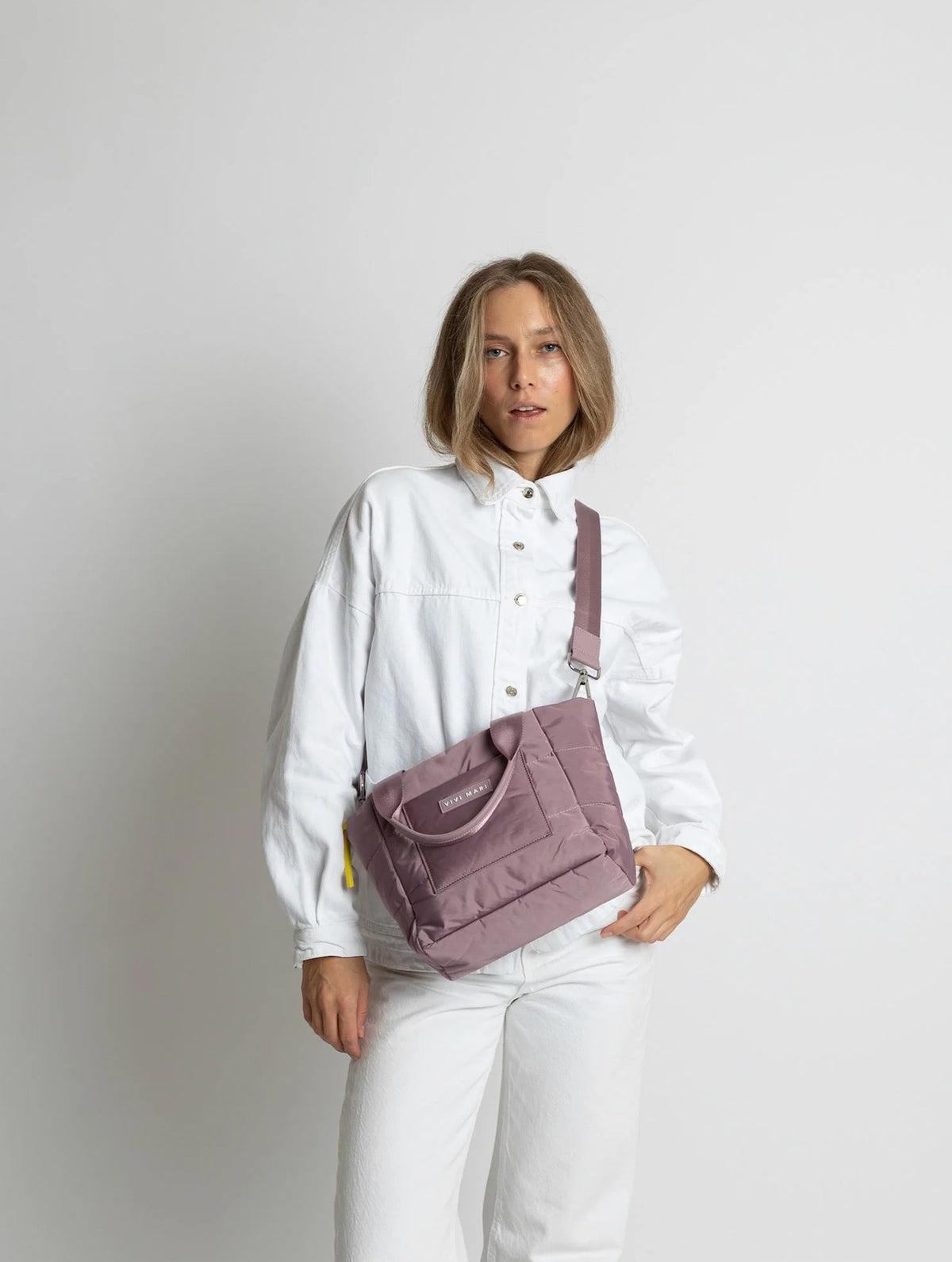 Padded Tote Bag Small - Ash Plum