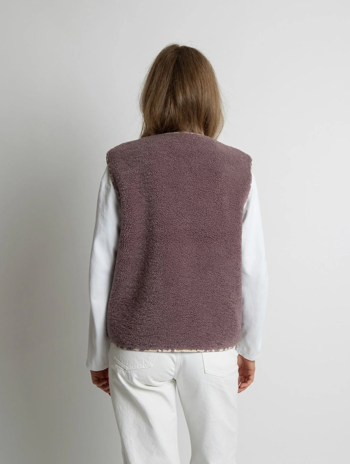Teddy Fleece Vest - Ash Plum