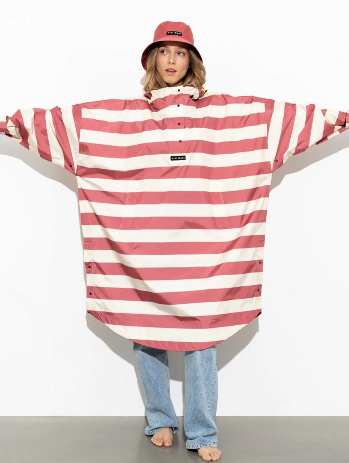 Raincoat - Bold Stripes Blush/Sand