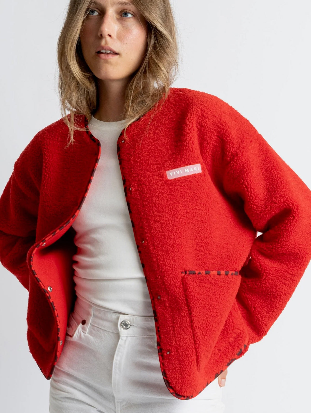 Teddy Fleece Jacket - True Red