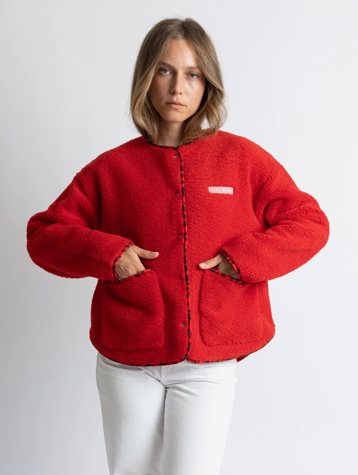 Teddy Fleece Jacket - True Red