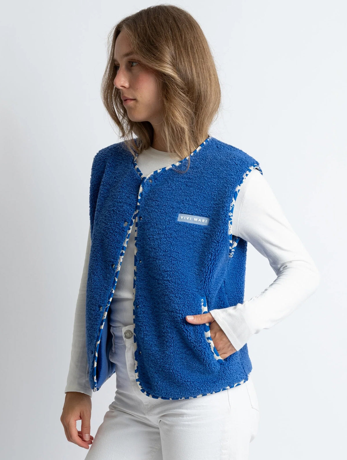 Teddy Fleece Vest - Blue