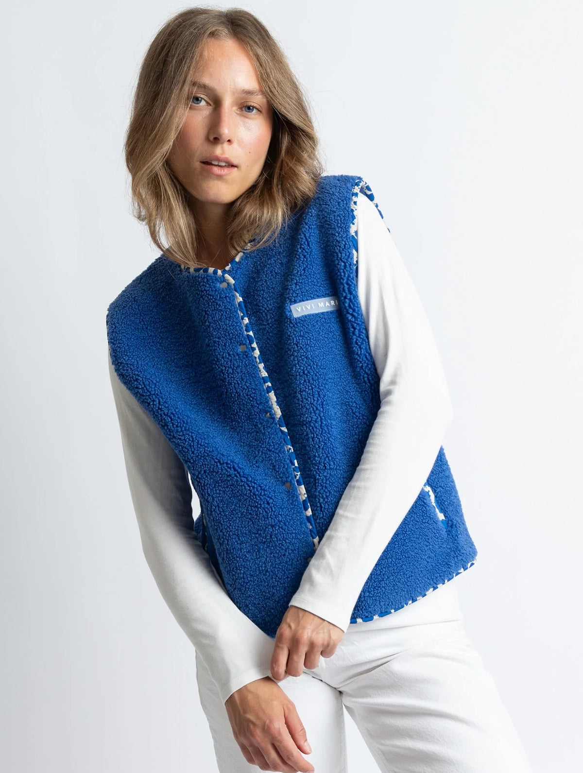 Teddy Fleece Vest - Blue