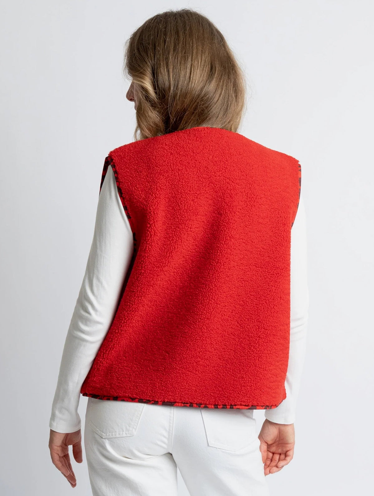 Teddy Fleece Vest - True Red