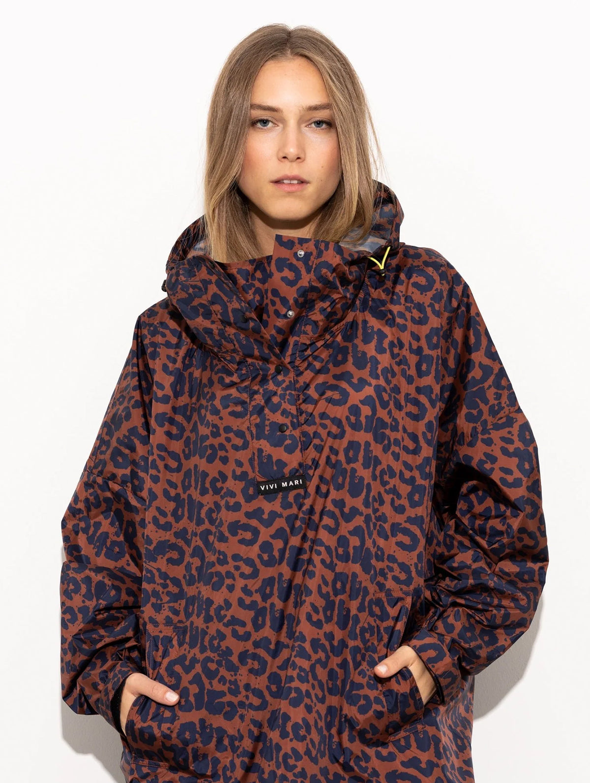 Raincoat - Leo Splashes Navy/Rust