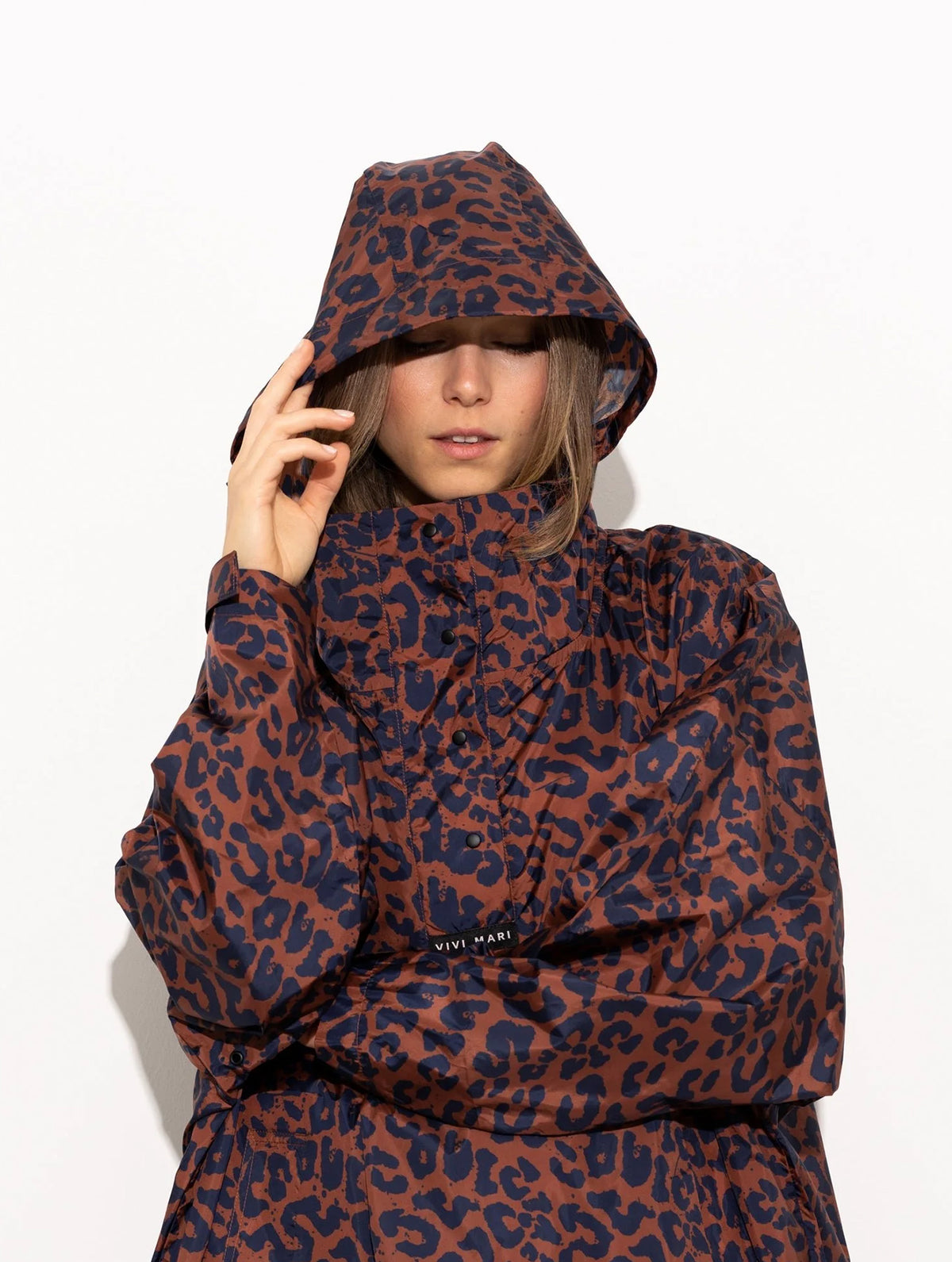 Raincoat - Leo Splashes Navy/Rust