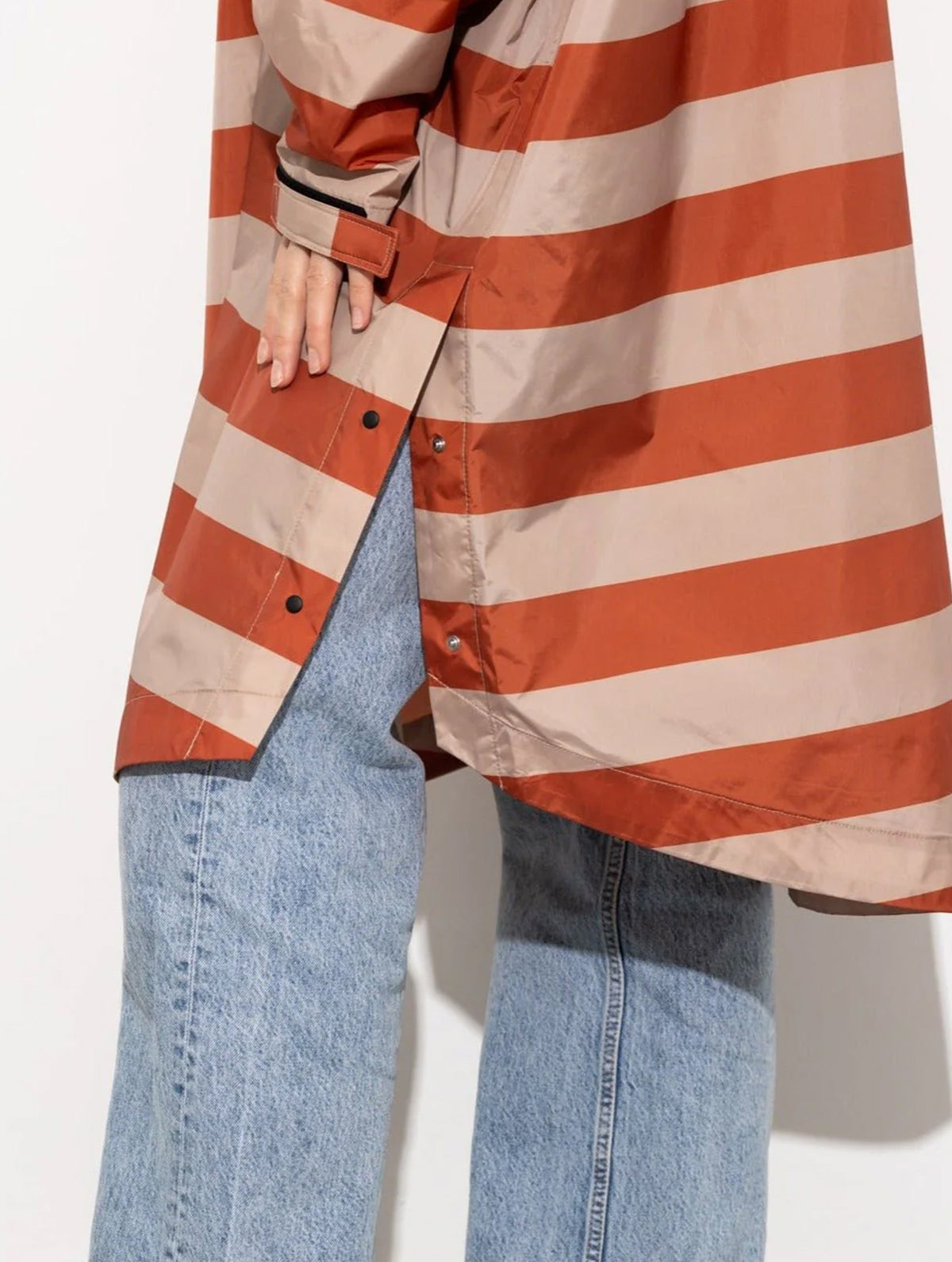Raincoat - Bold Stripes Cinnamon/Latte
