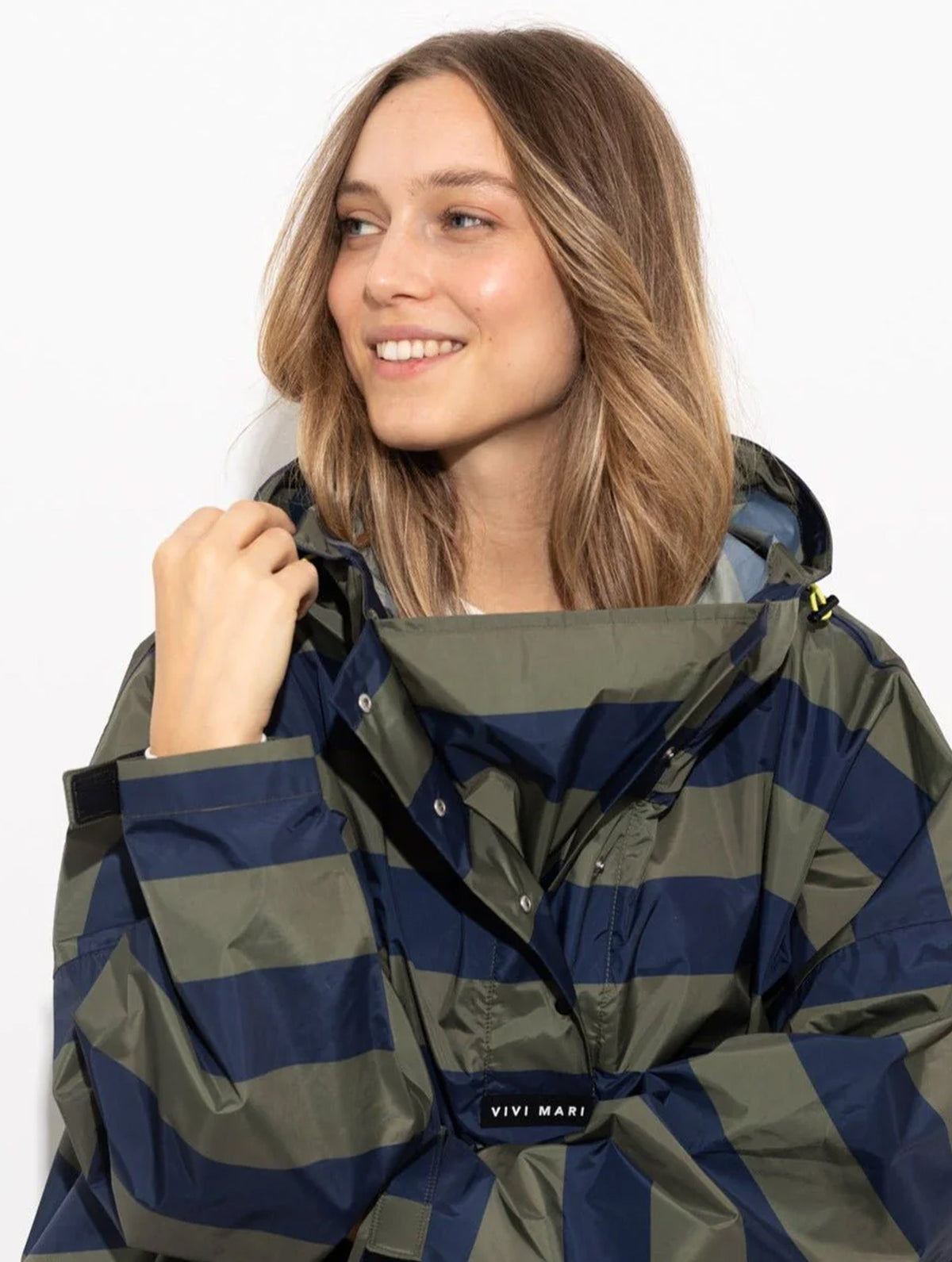 Raincoat - Bold Stripes Navy/Olive