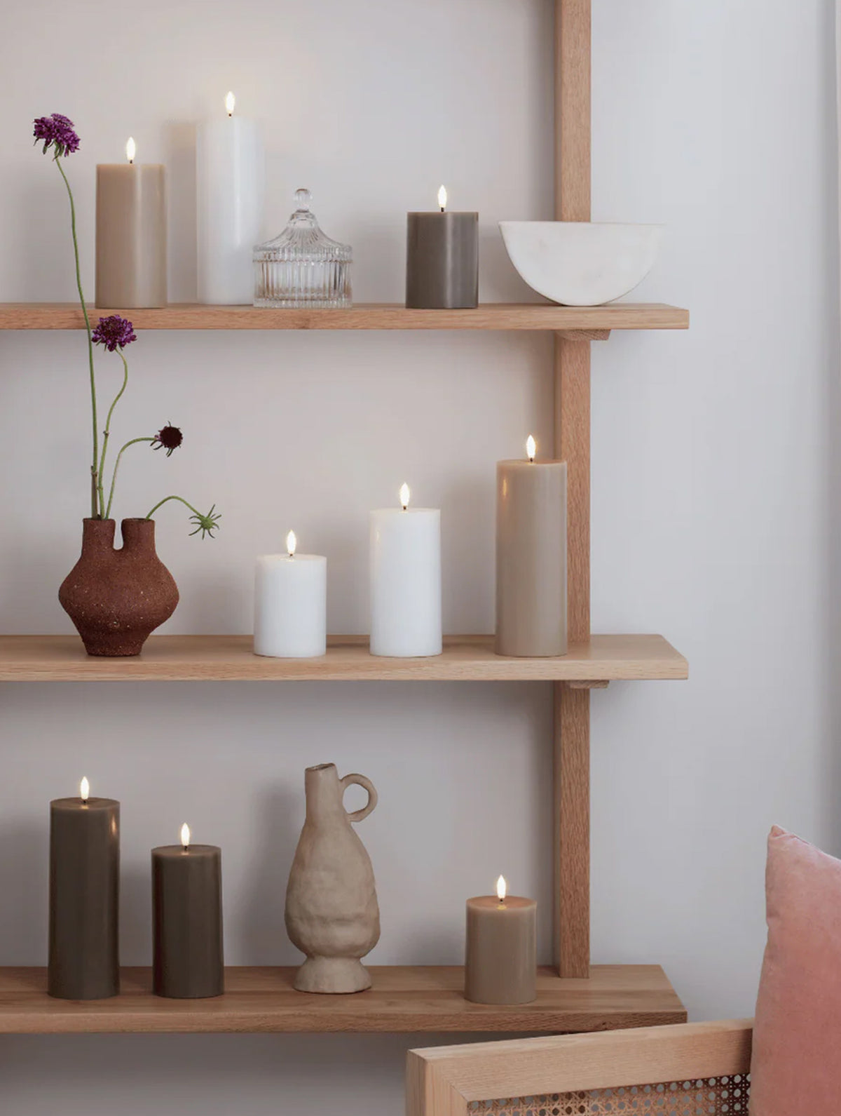 LED-Stumpenkerze - White