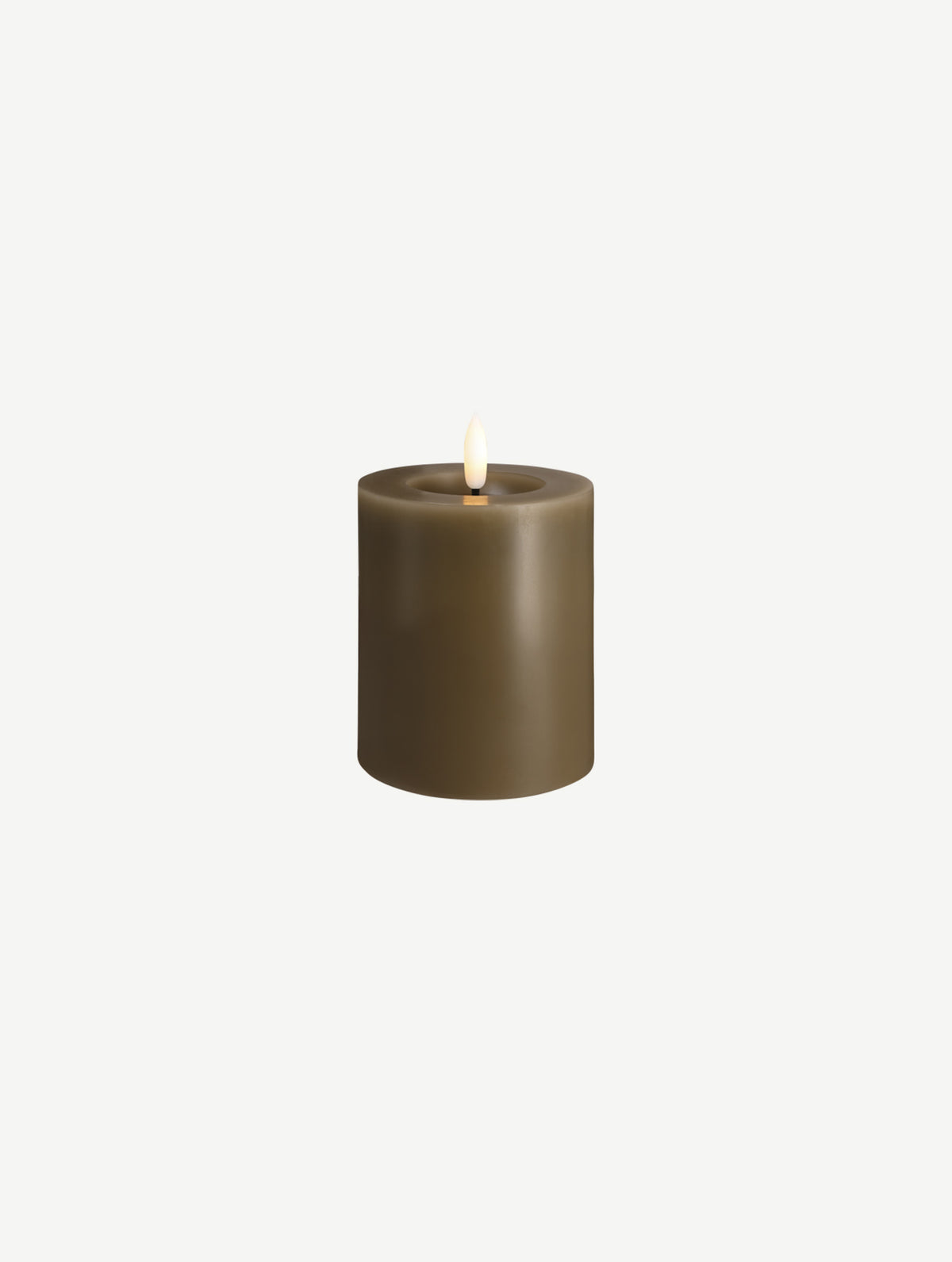 LED-Stumpenkerze - Dark Sand