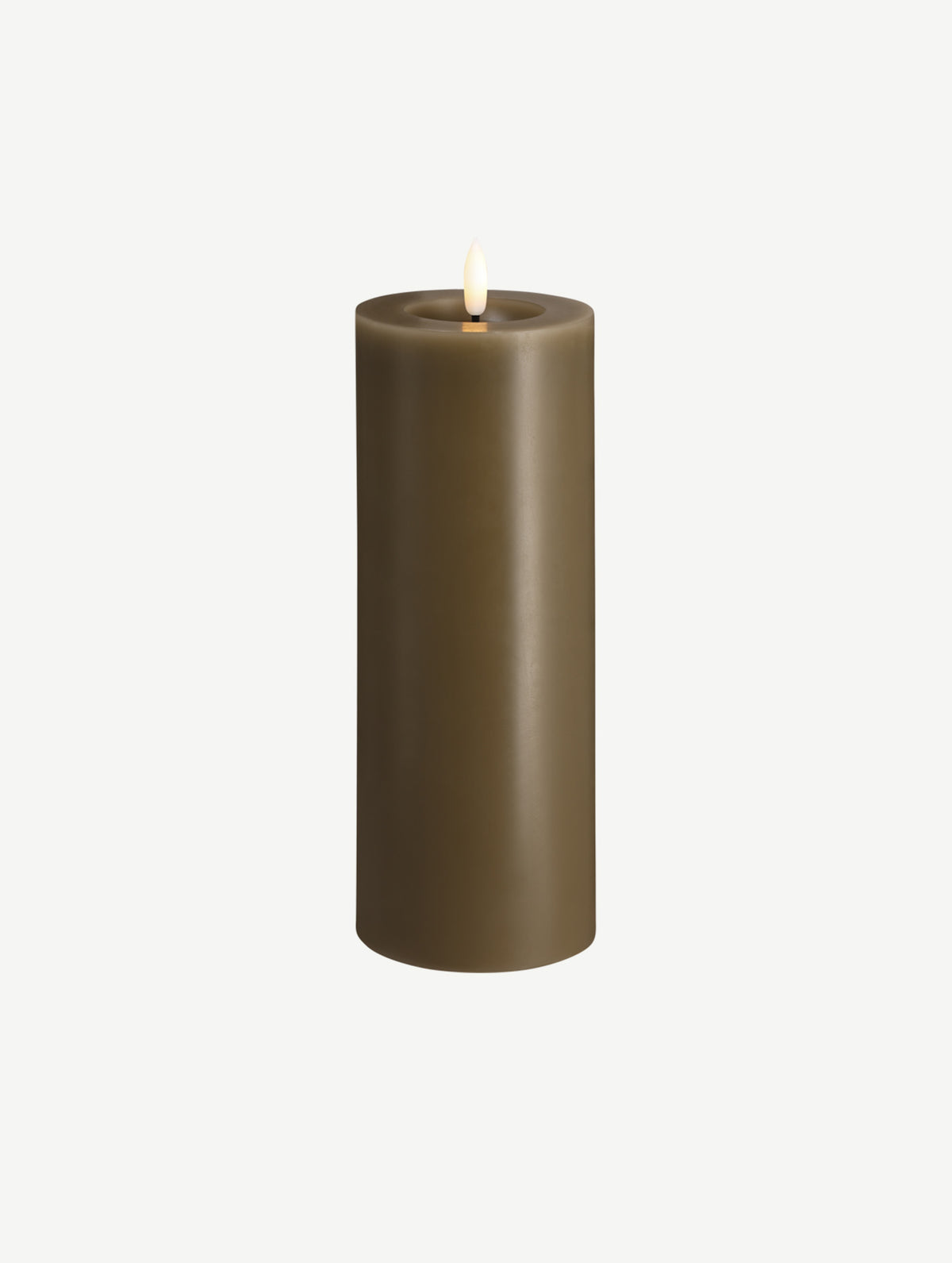 LED-Stumpenkerze - Dark Sand