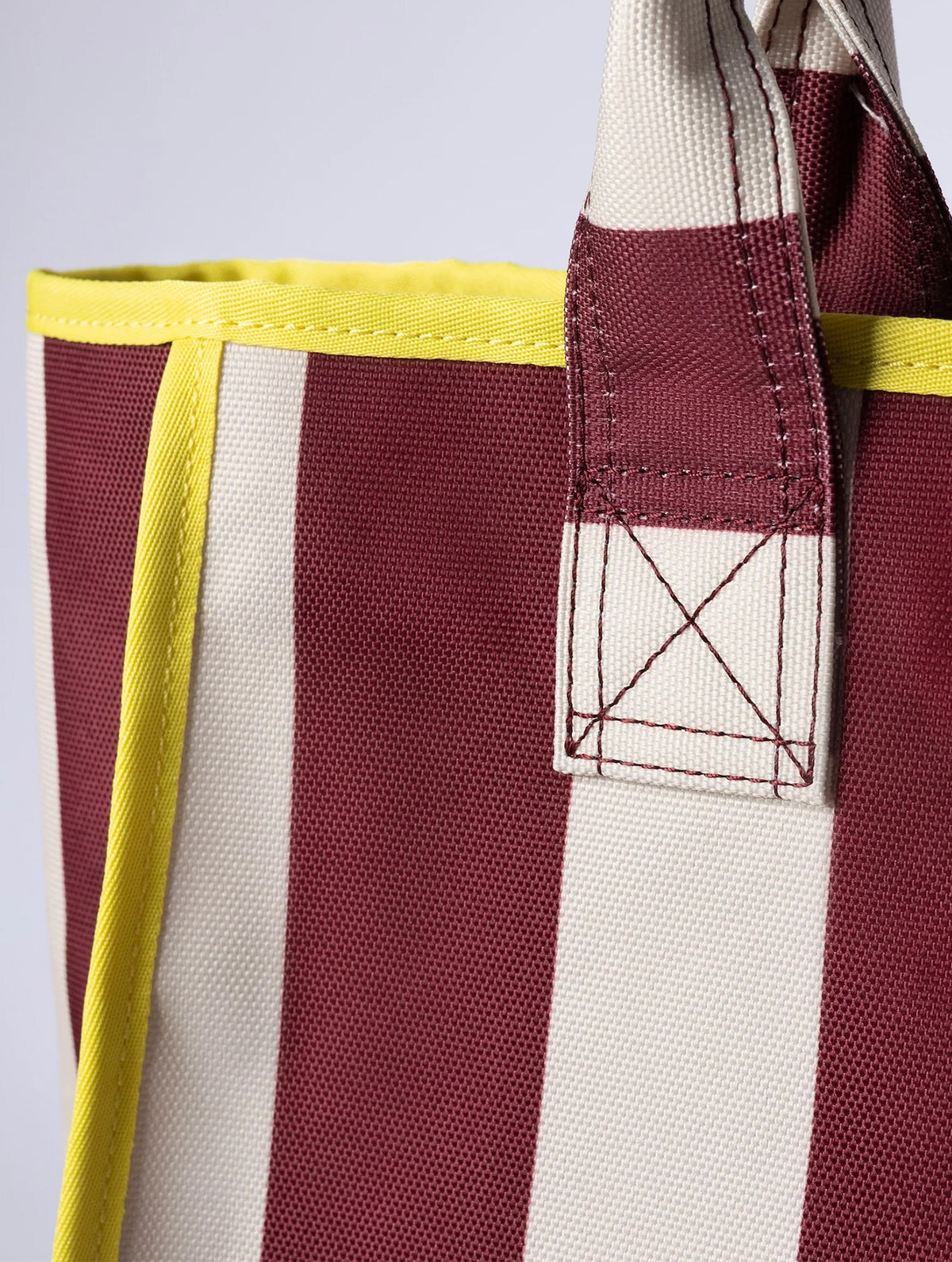Carry All Bag - Bold Stripes Wine Red/Sand