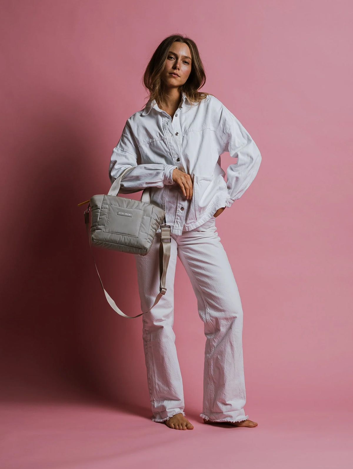 Padded Tote Bag Small - Stone