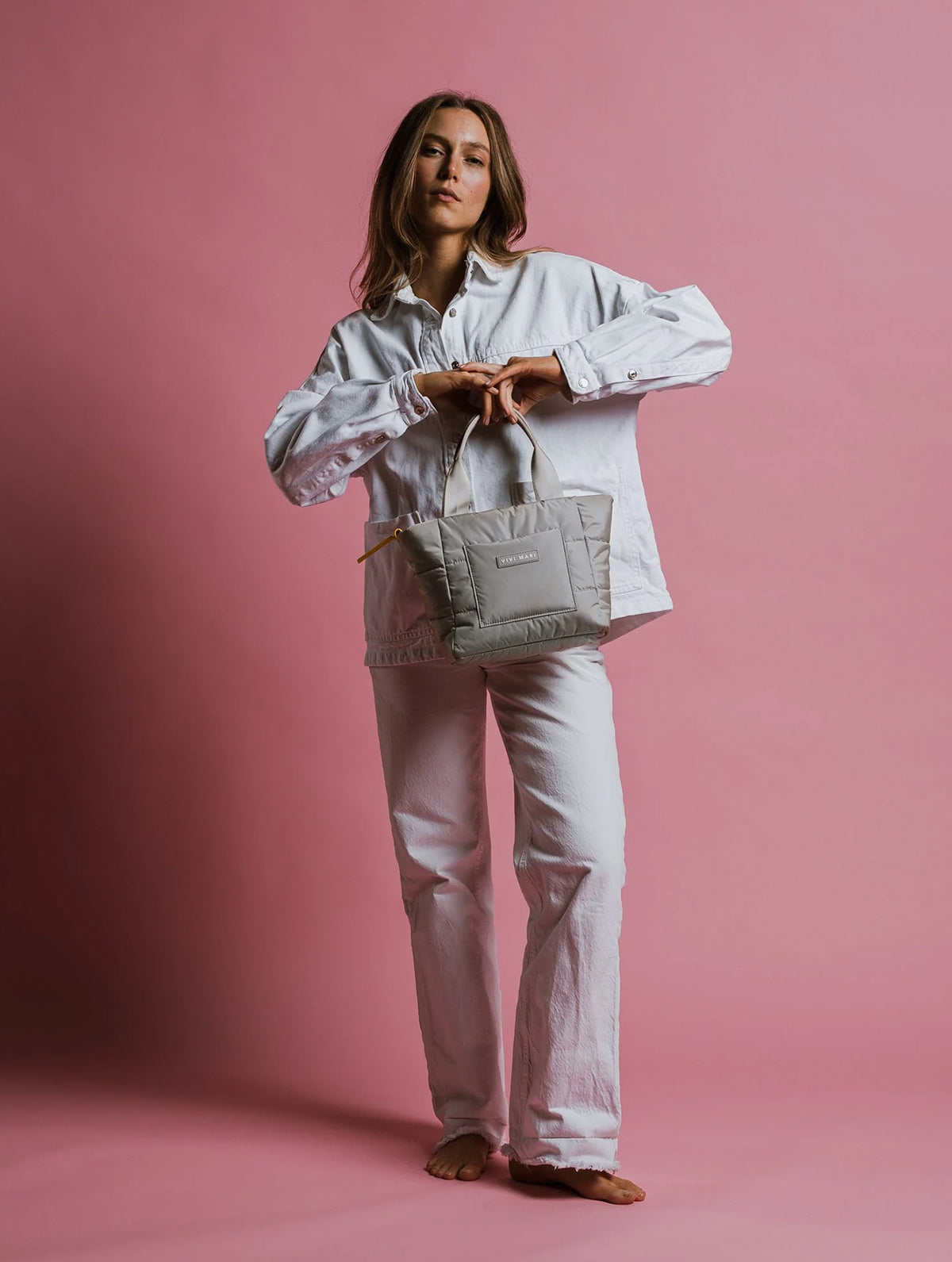 Padded Tote Bag Small - Stone